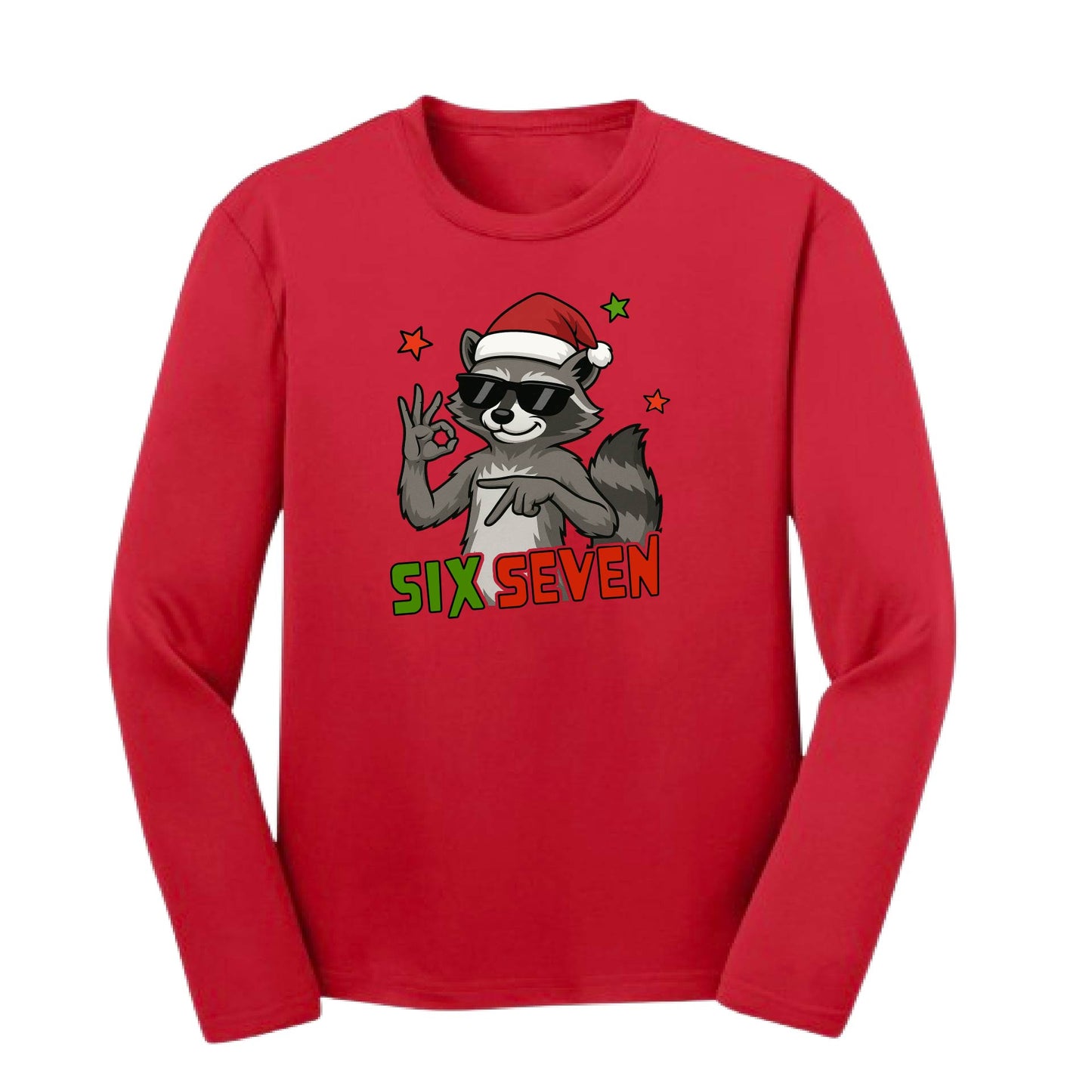 67 Raccoon | Youth Long Sleeve Performance T-Shirts | 100% Polyester