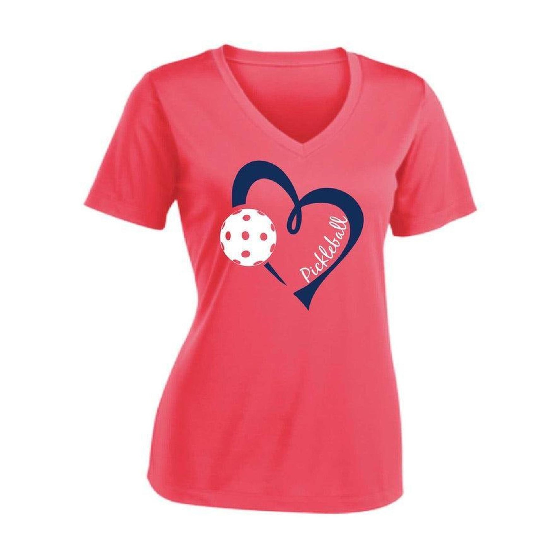 HHBT MB Pickleballers | Women's Short Sleeve V-Neck Pickleball Performance T-Shirts | 100% Polyester