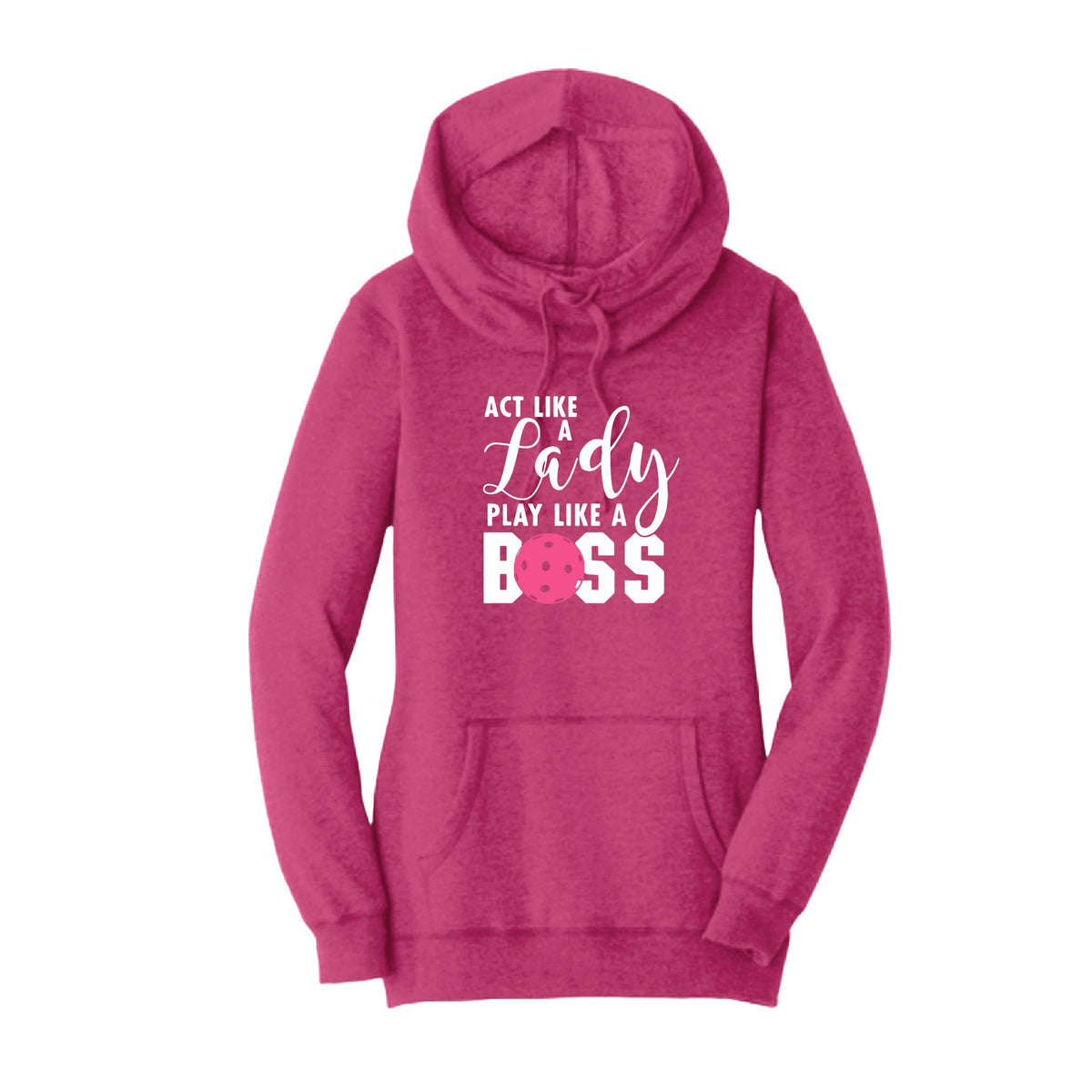 Women’s Athletic Pickleball Hoodie – Sporty Pickleball Sweatshirt - Cowl-Neck