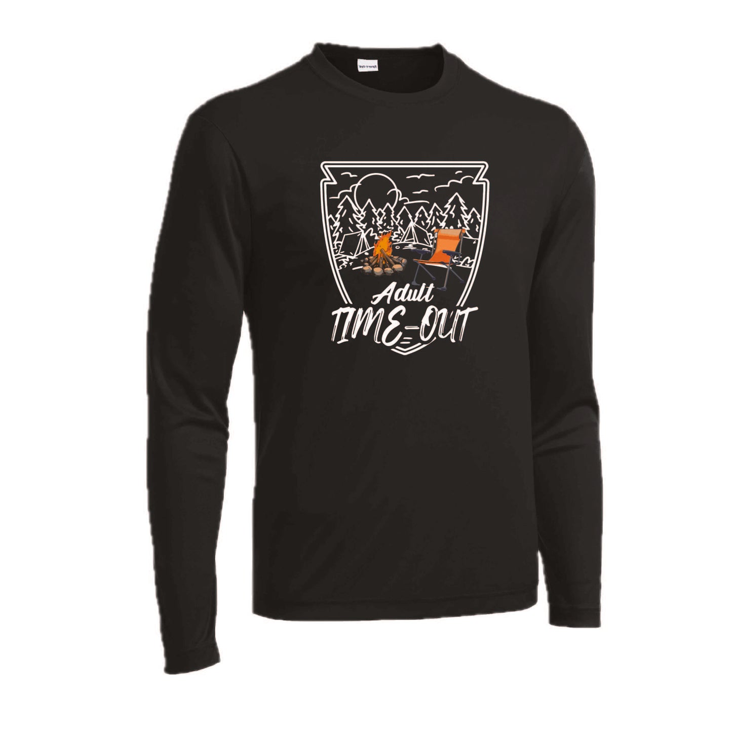 Adult Time Out | Men's Long Sleeve Camping Shirt | 100% Polyester