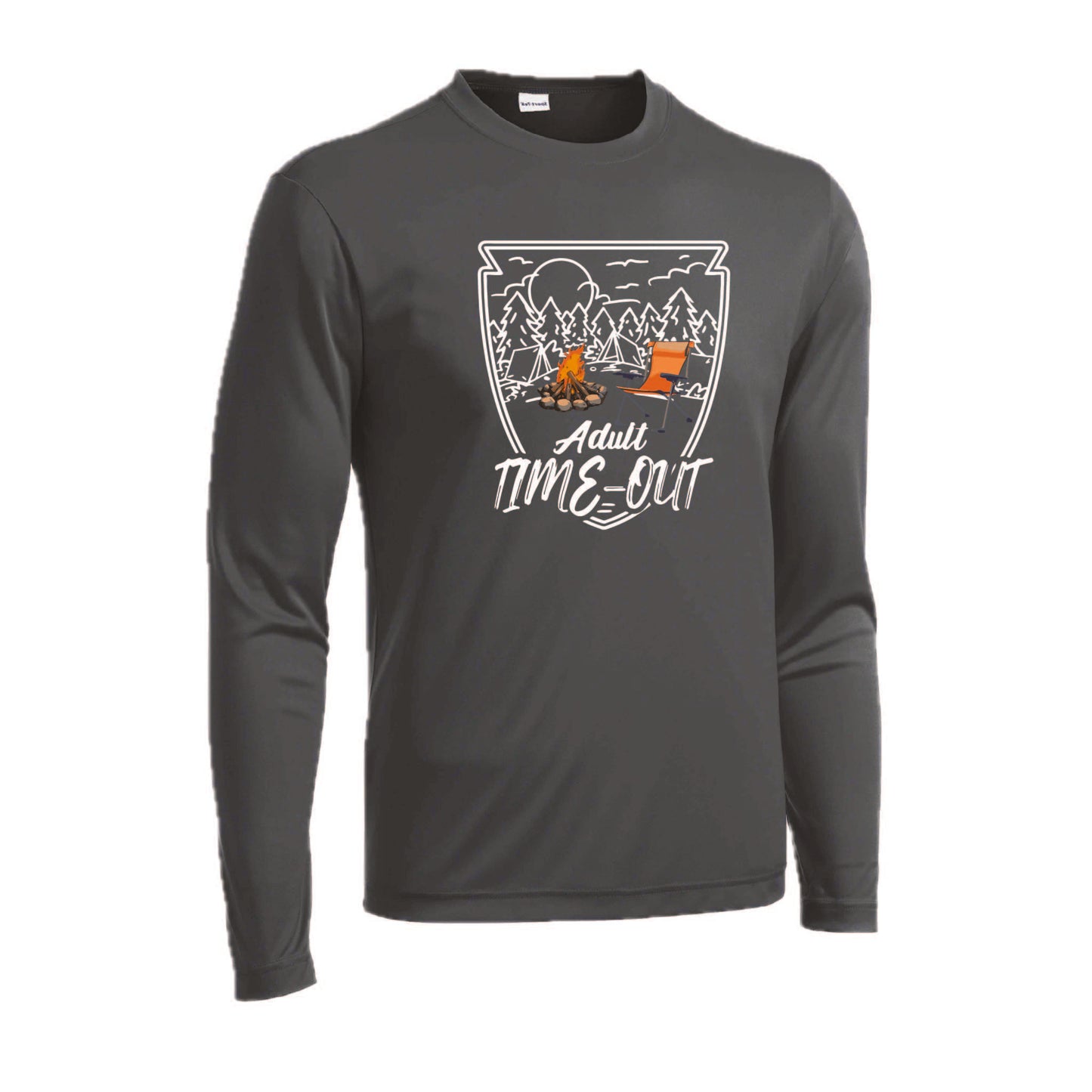 Adult Time Out | Men's Long Sleeve Camping Shirt | 100% Polyester