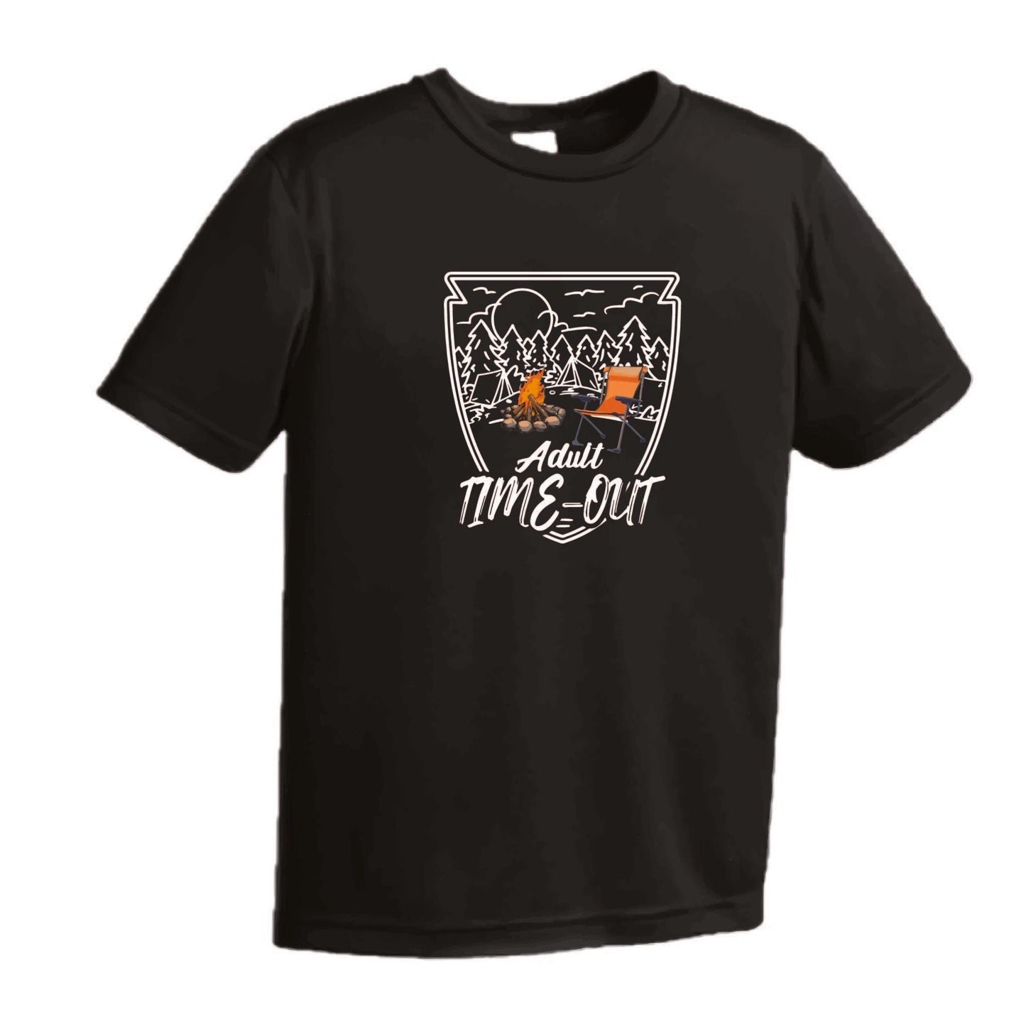 Adult Time Out | Men's Short Sleeve Camping T-Shirt | 100% Polyester