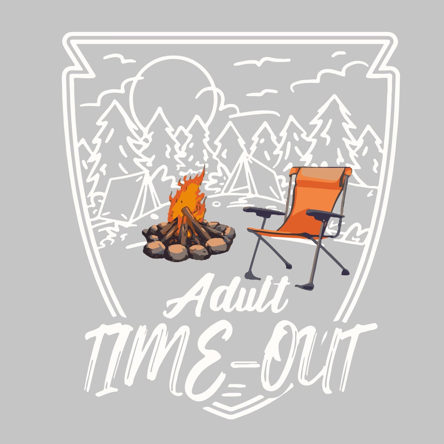 Adult Time Out | Men's Short Sleeve Camping T-Shirt | 100% Polyester