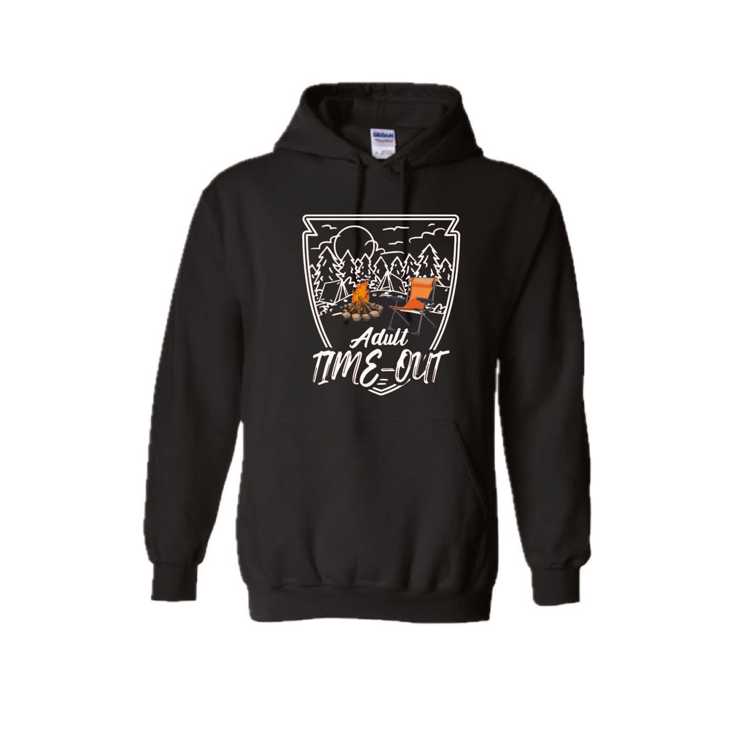 Adult Time Out | Unisex Hoodie Camping Sweatshirt | 50% Cotton/50% Polyester