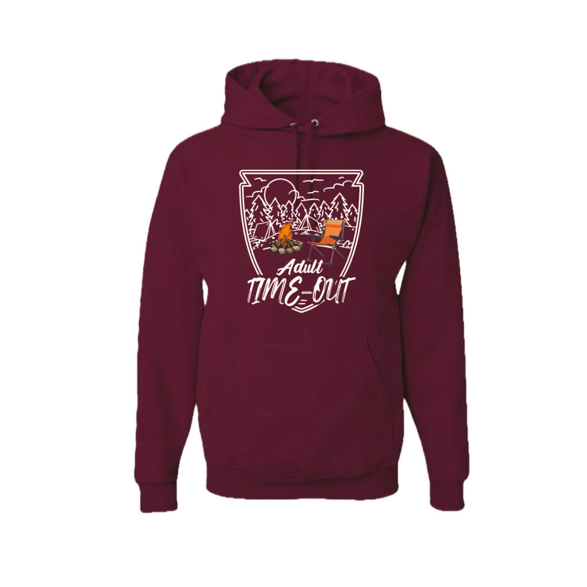 Adult Time Out | Unisex Hoodie Camping Sweatshirt | 50% Cotton/50% Polyester