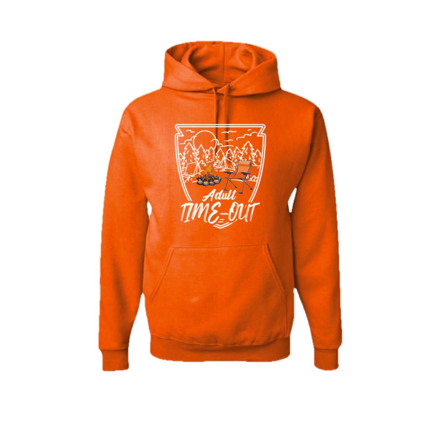 Adult Time Out | Unisex Hoodie Camping Sweatshirt | 50% Cotton/50% Polyester