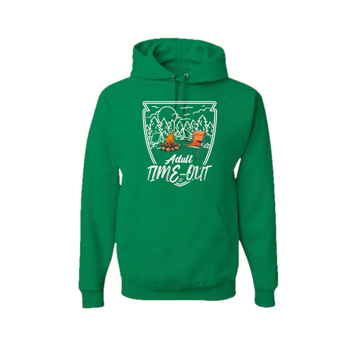 Adult Time Out | Unisex Hoodie Camping Sweatshirt | 50% Cotton/50% Polyester