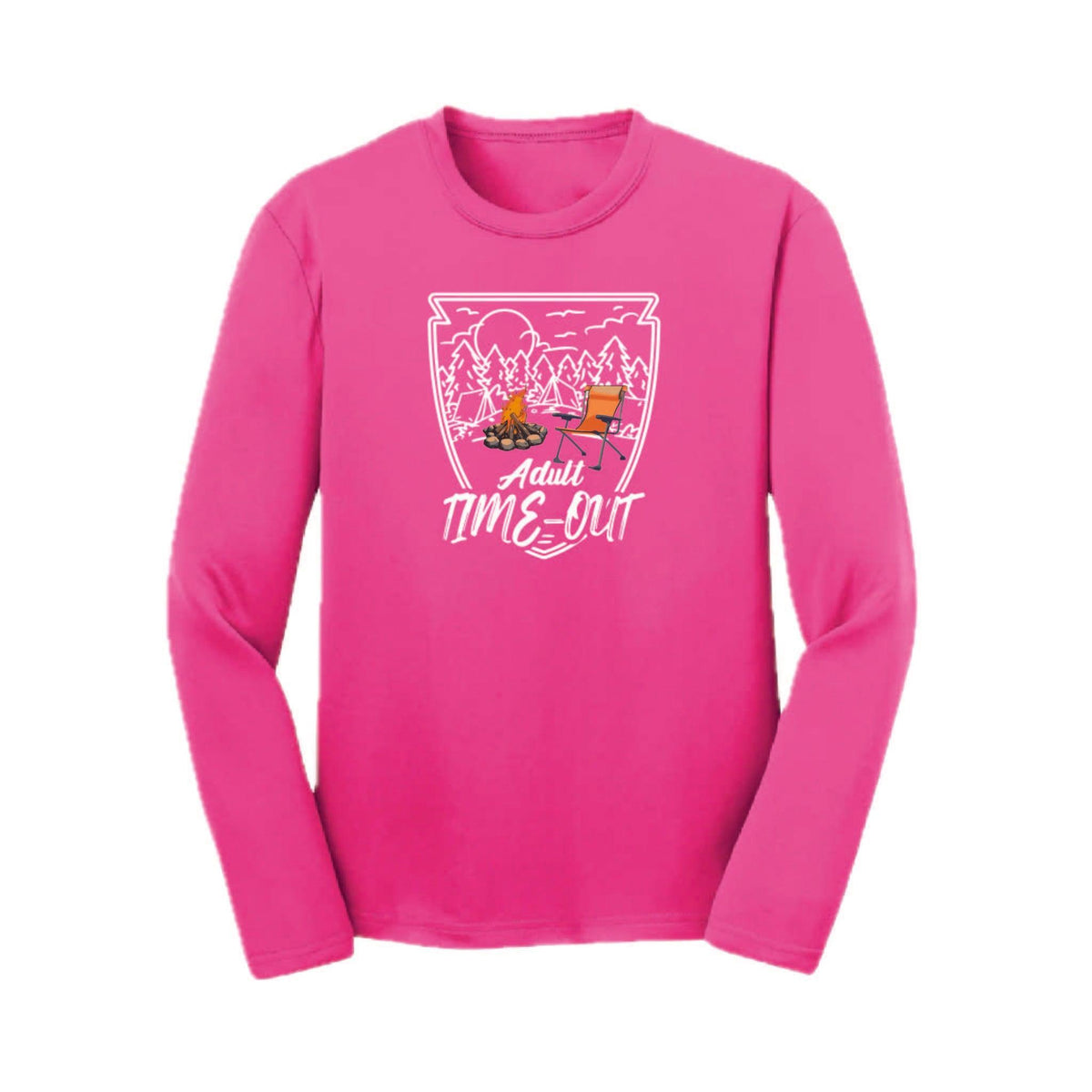 Adult Time Out | Youth Long Sleeve Camping T-Shirts | 100% Polyester