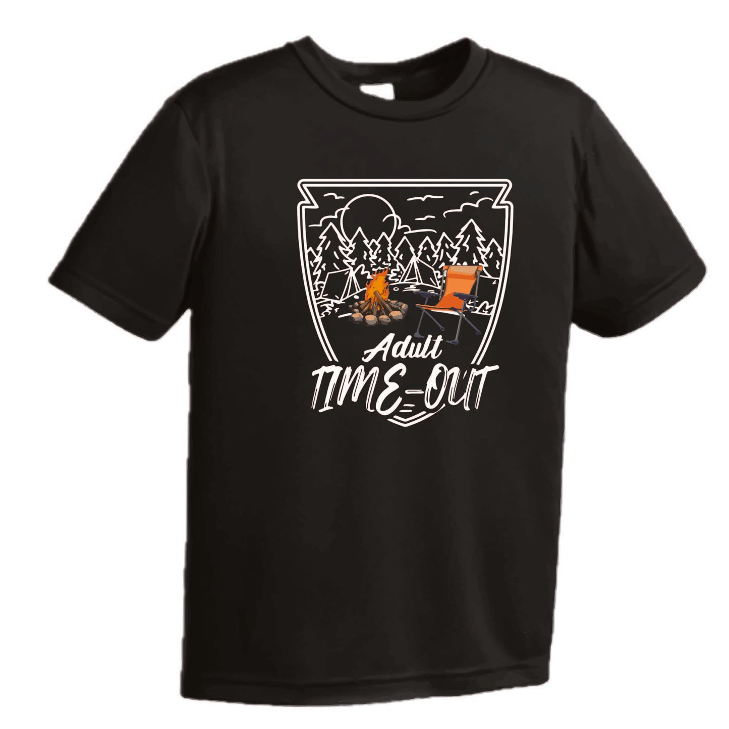 Adult Time Out | Youth Short Sleeve Camping T-Shirts | 100% Polyester