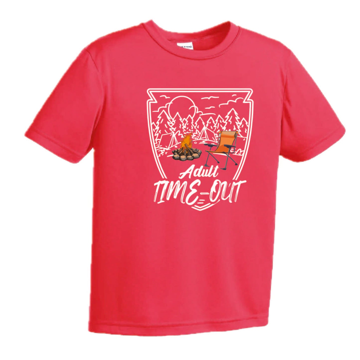 Adult Time Out | Youth Short Sleeve Camping T-Shirts | 100% Polyester