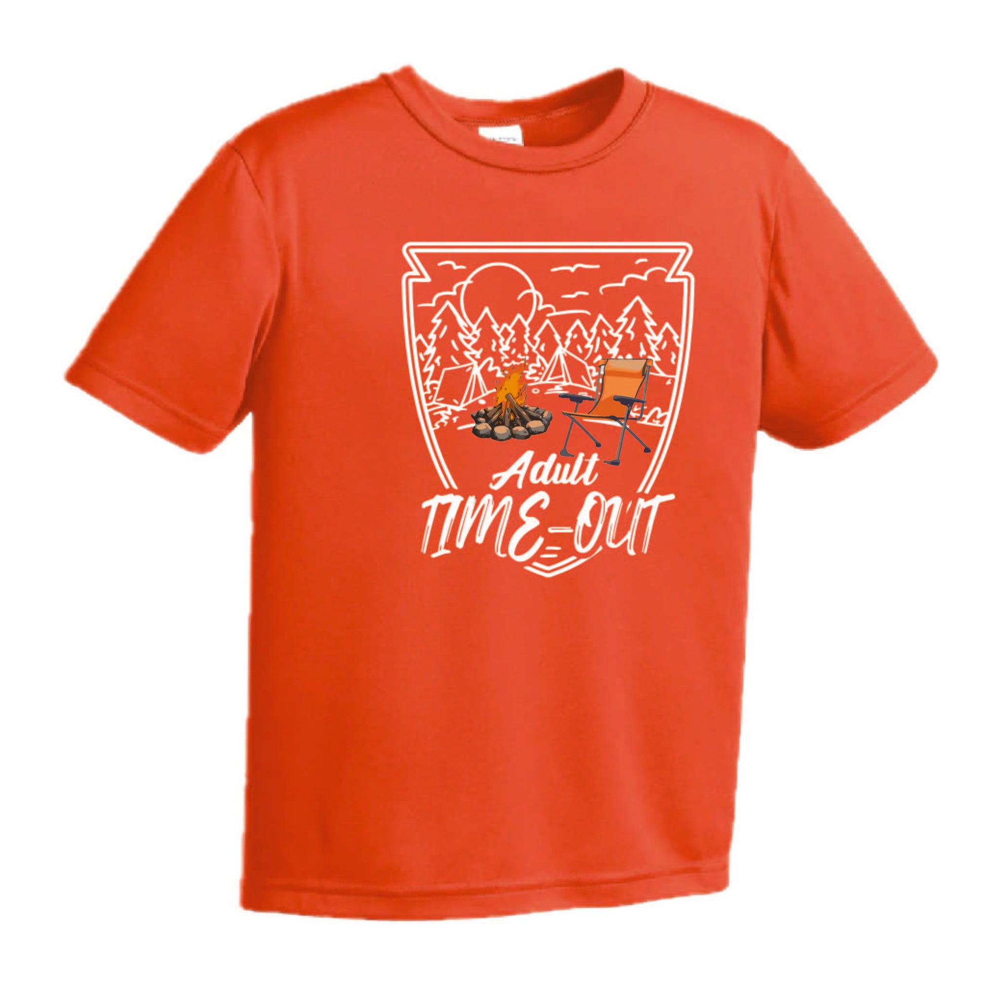 Adult Time Out | Youth Short Sleeve Camping T-Shirts | 100% Polyester