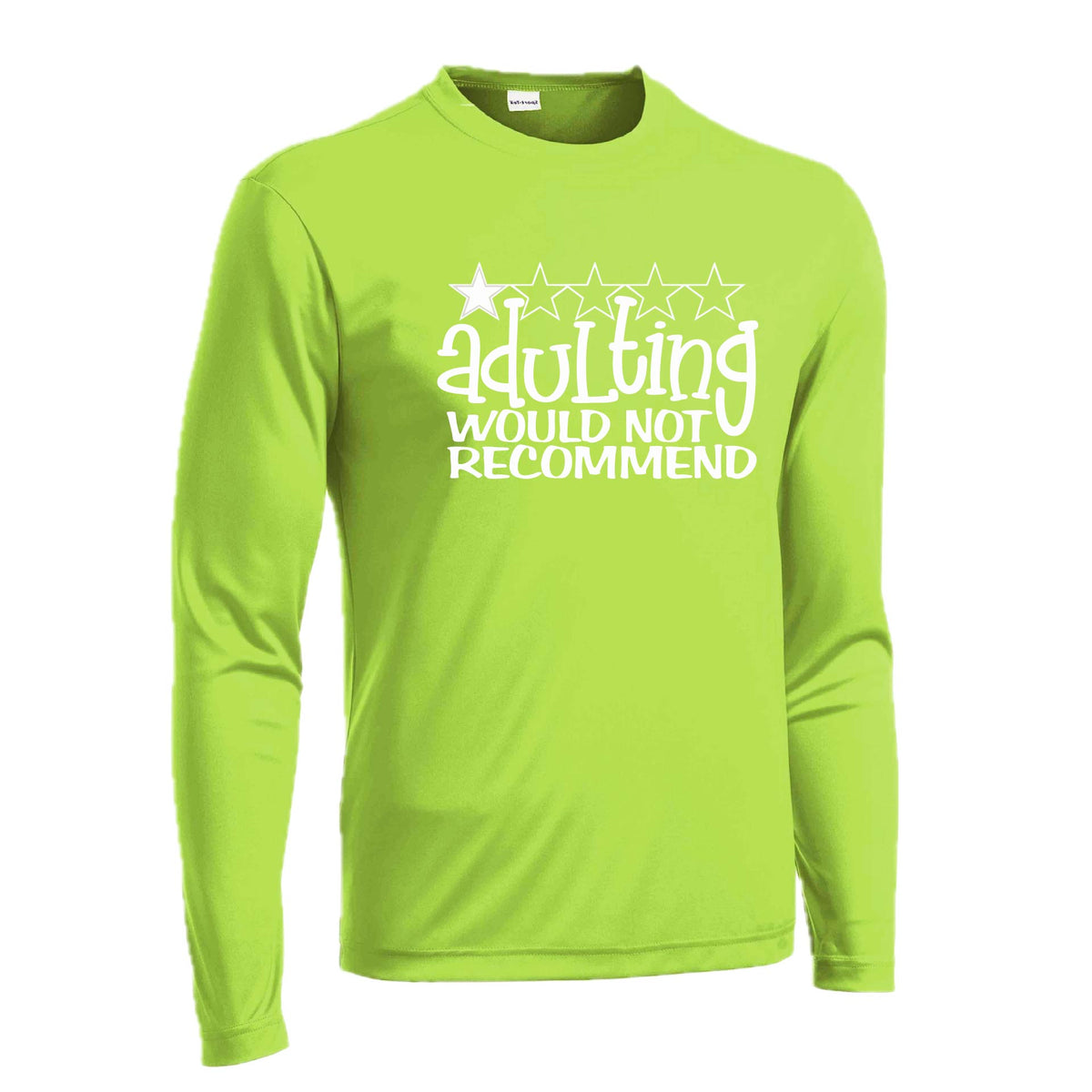 Adulting 1 Star Would Not Recommend | Men's Long Sleeve Athletic Performance T-Shirt | 100% Polyester