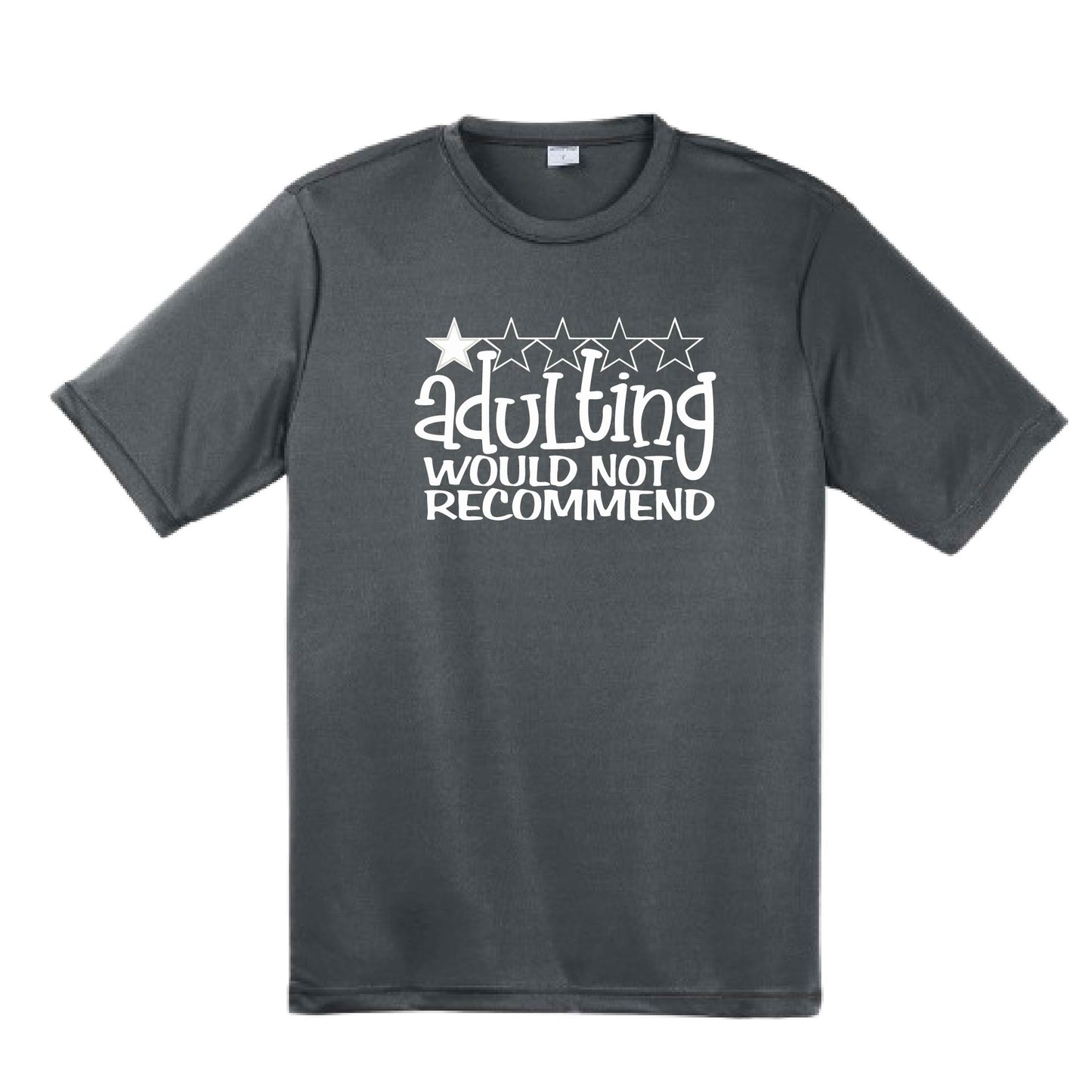 Adulting 1 Star Would Not Recommend | Men's Short Sleeve Athletic Performance T-Shirt | 100% Polyester