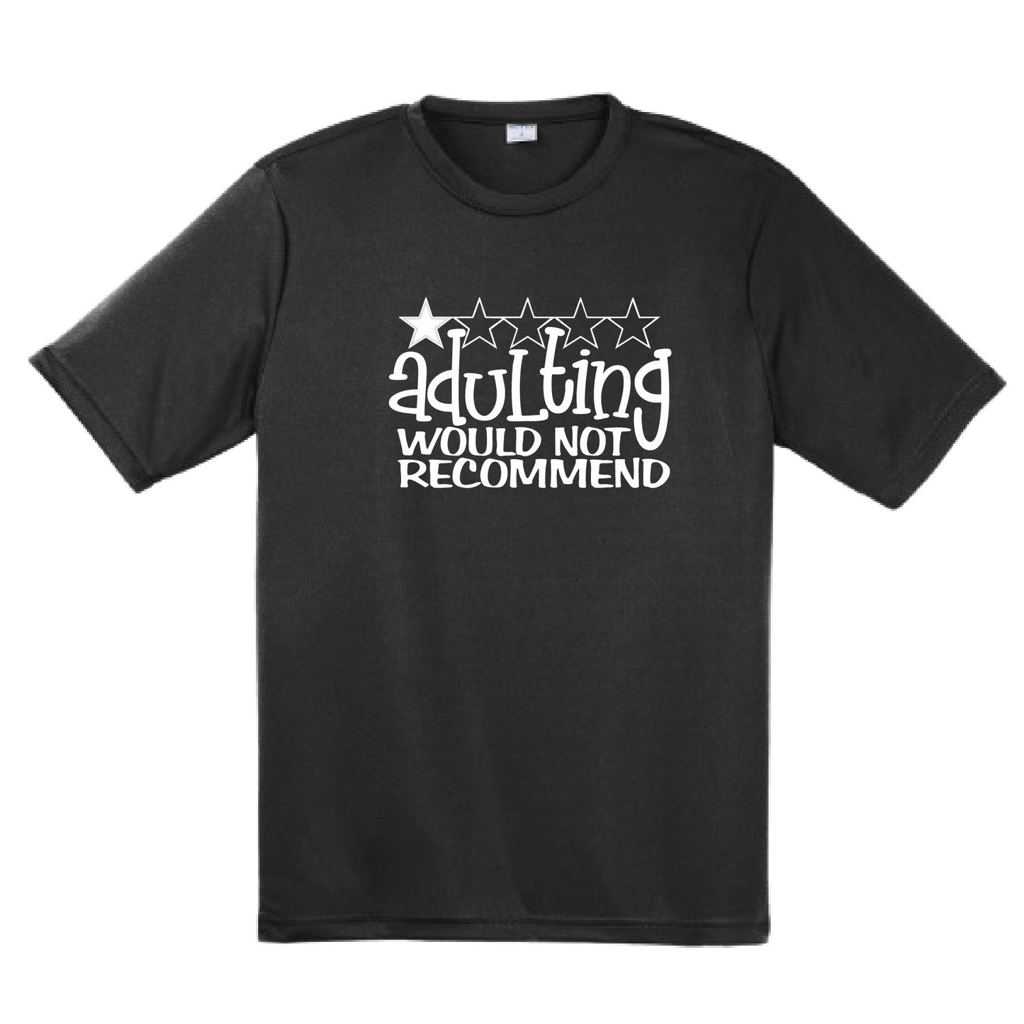 Adulting 1 Star Would Not Recommend | Men's Short Sleeve Athletic Performance T-Shirt | 100% Polyester