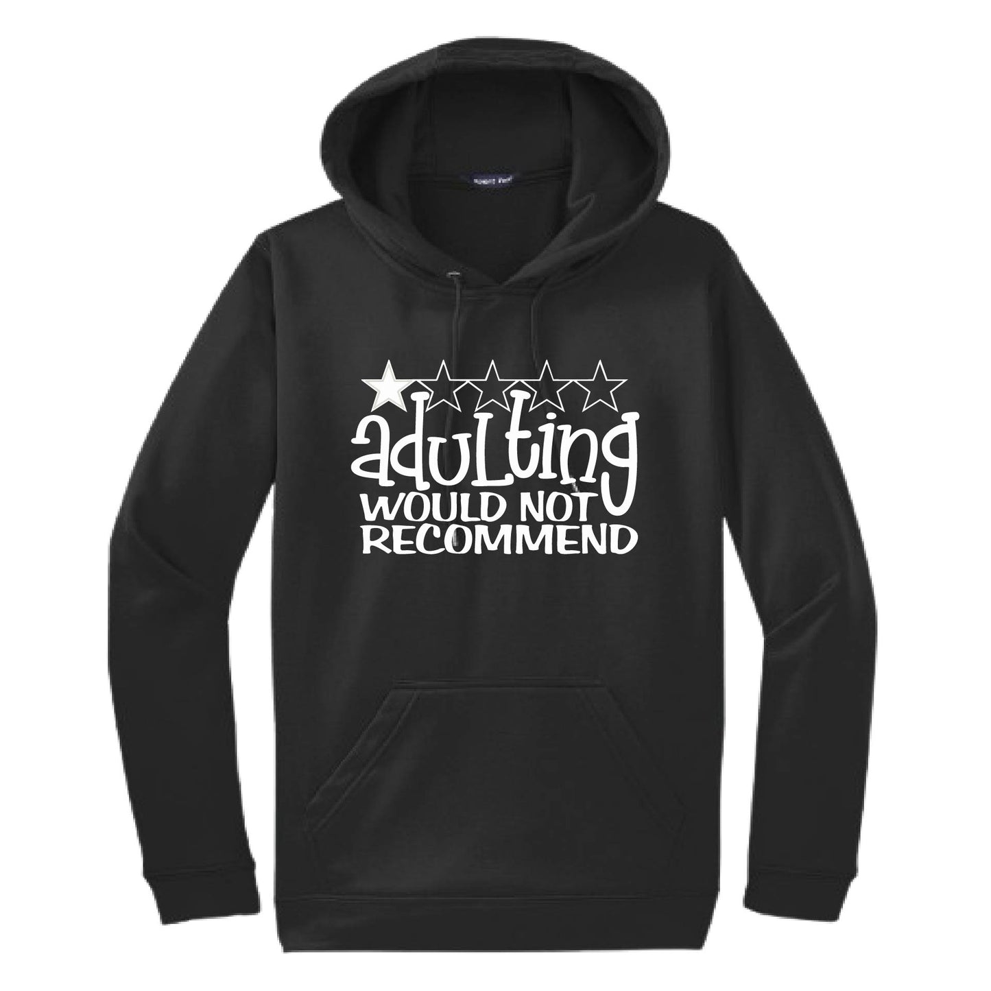 Adulting 1 Star Would Not Recommend | Unisex Hoodie Athletic Sweatshirt | 50% Cotton/50% Polyester