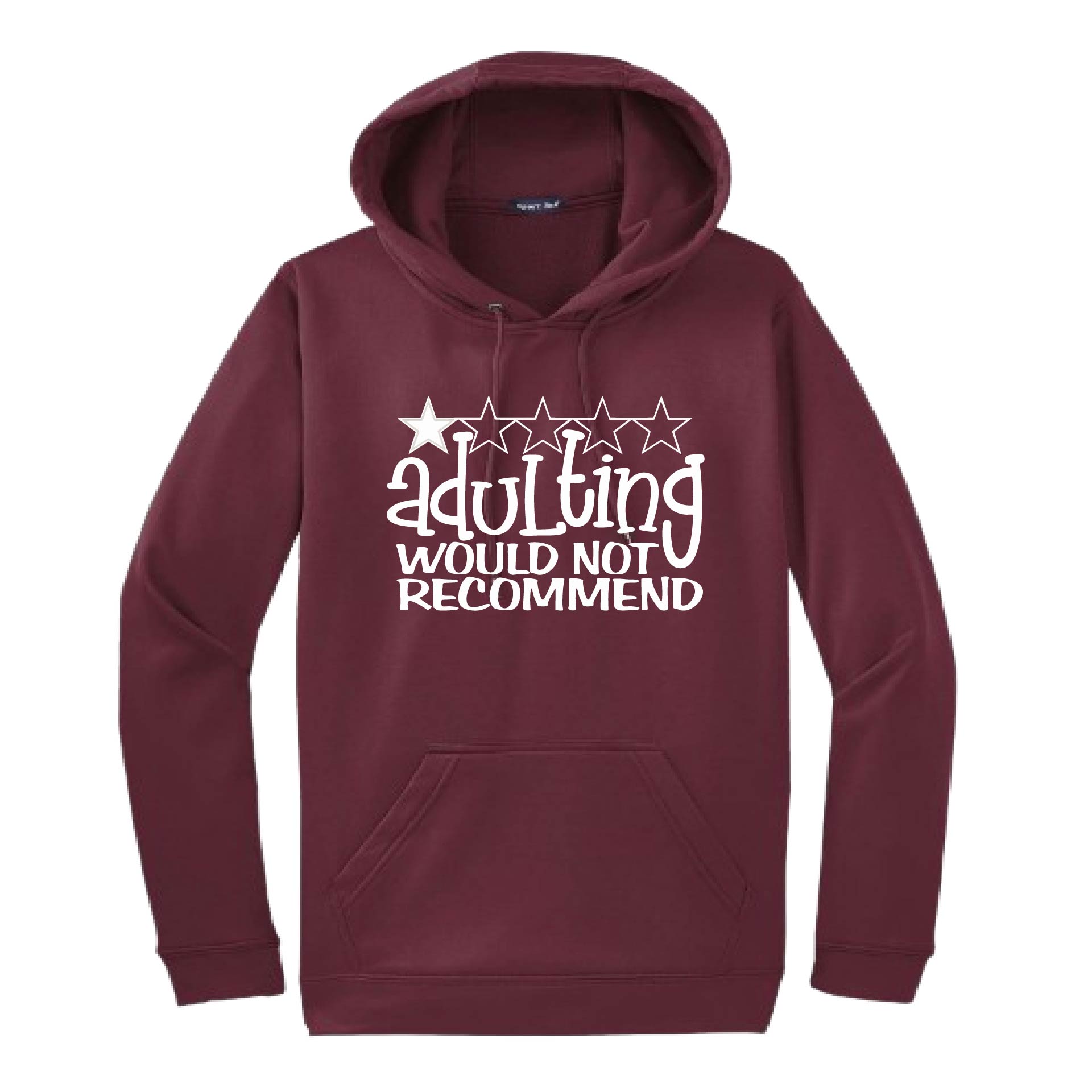 Adulting 1 Star Would Not Recommend | Unisex Hoodie Athletic Sweatshirt | 50% Cotton/50% Polyester