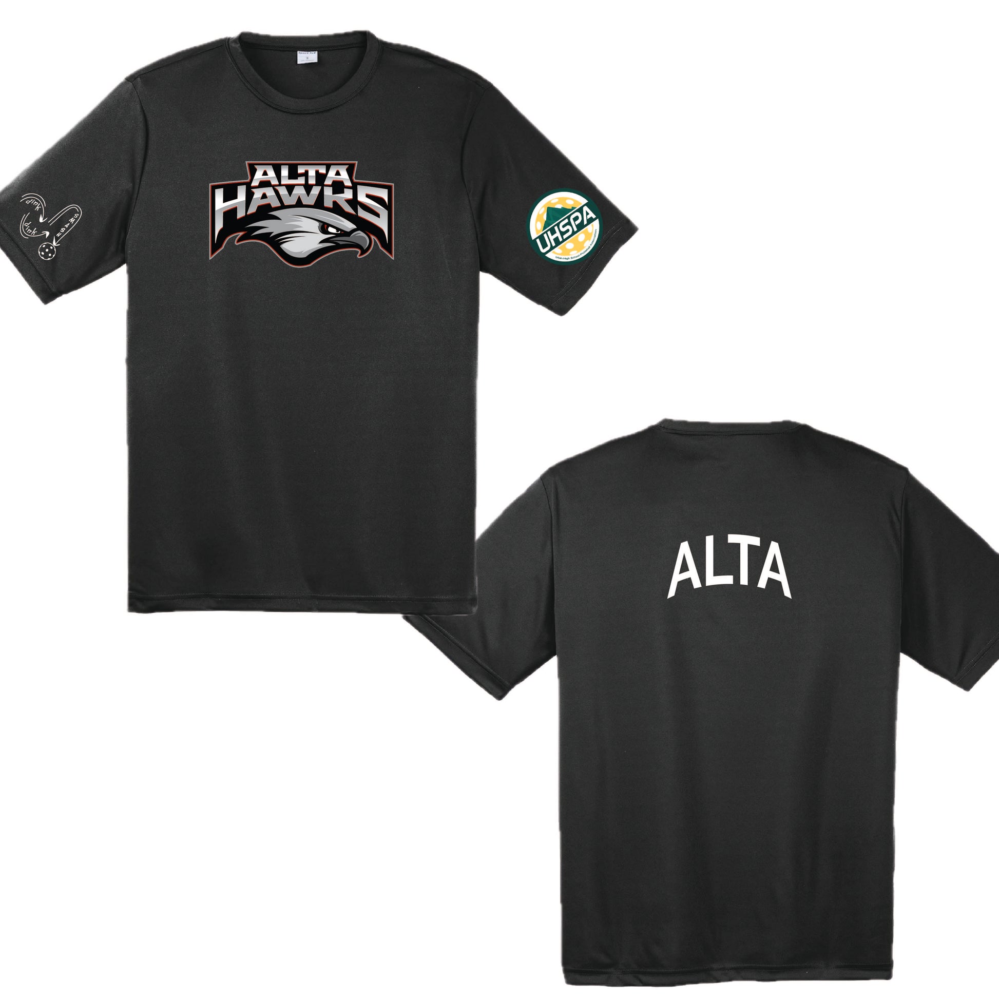 Alta High USHPA | Men's Short Sleeve White Crewneck T-Shirts | 100% Polyester