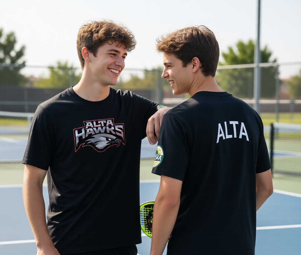 Alta High USHPA | Men's Short Sleeve White Crewneck T-Shirts | 100% Polyester