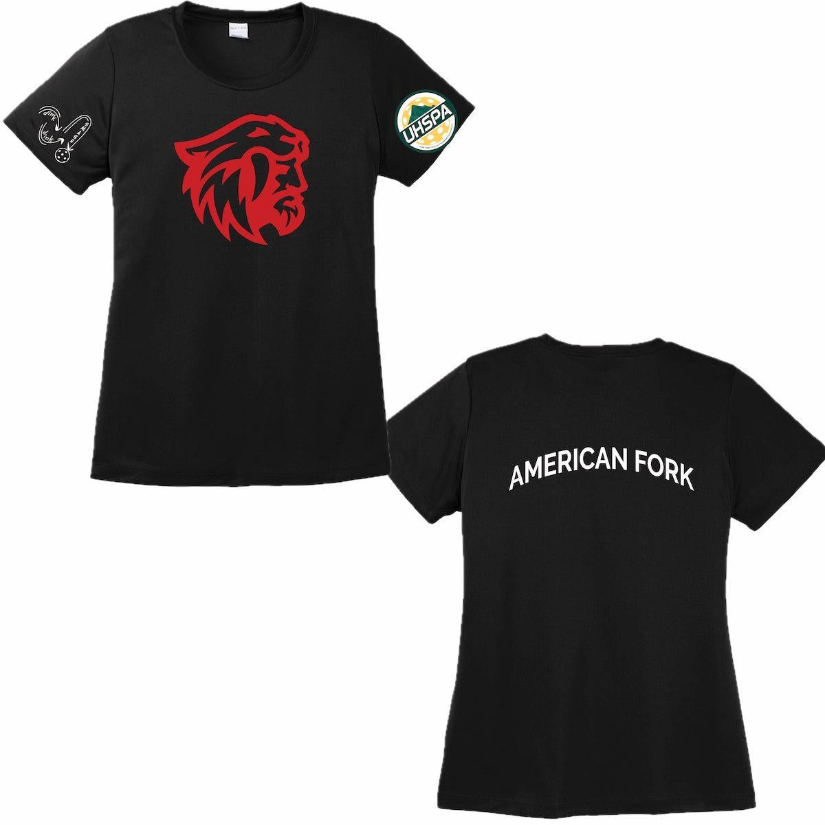 American Fork High UHSPA | Women's Short Sleeve Crewneck T-Shirts | 100% Polyester