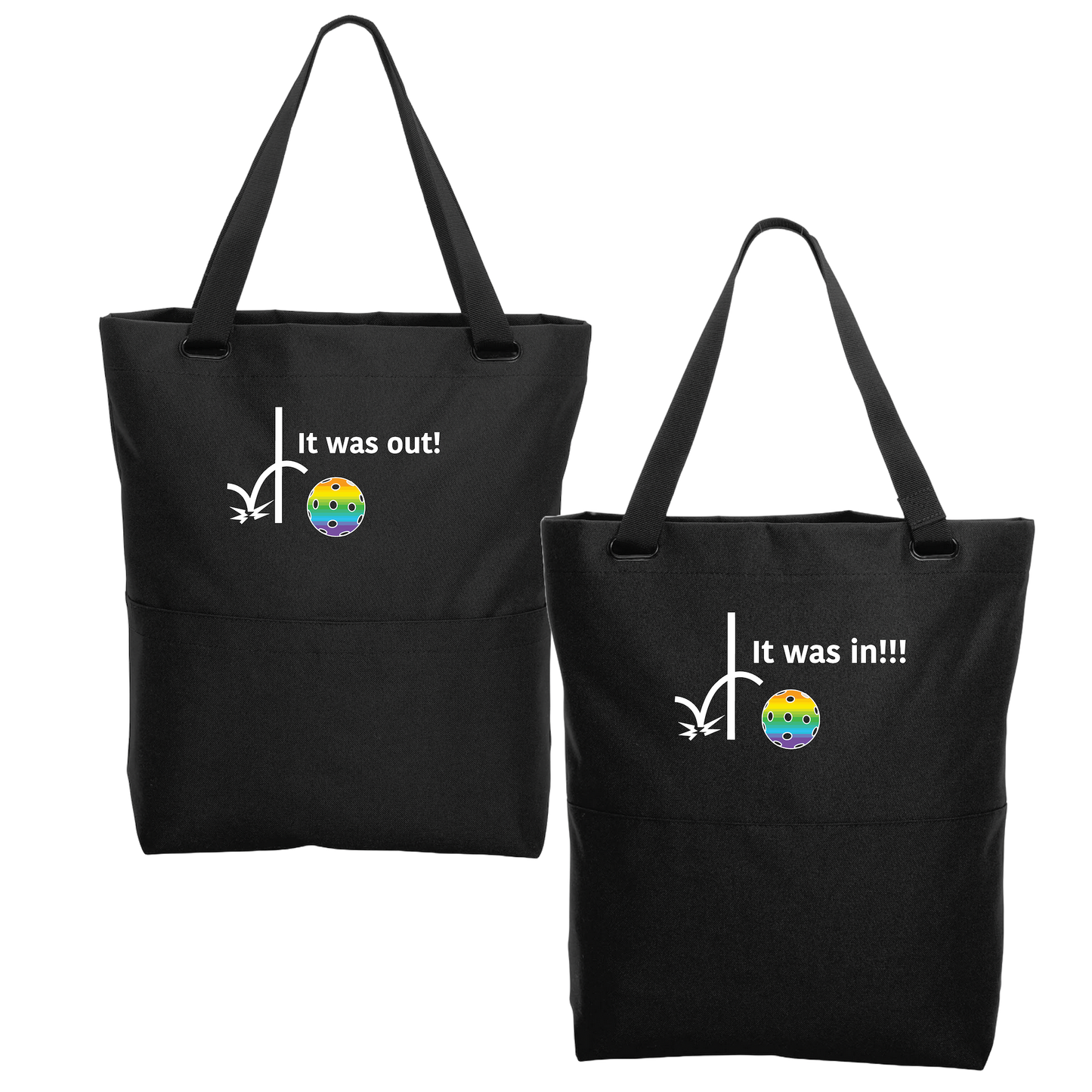 It was out! It was in!!! | Pickleball Sports Convertible Tote Bag | Medium Size Court Tote Bag