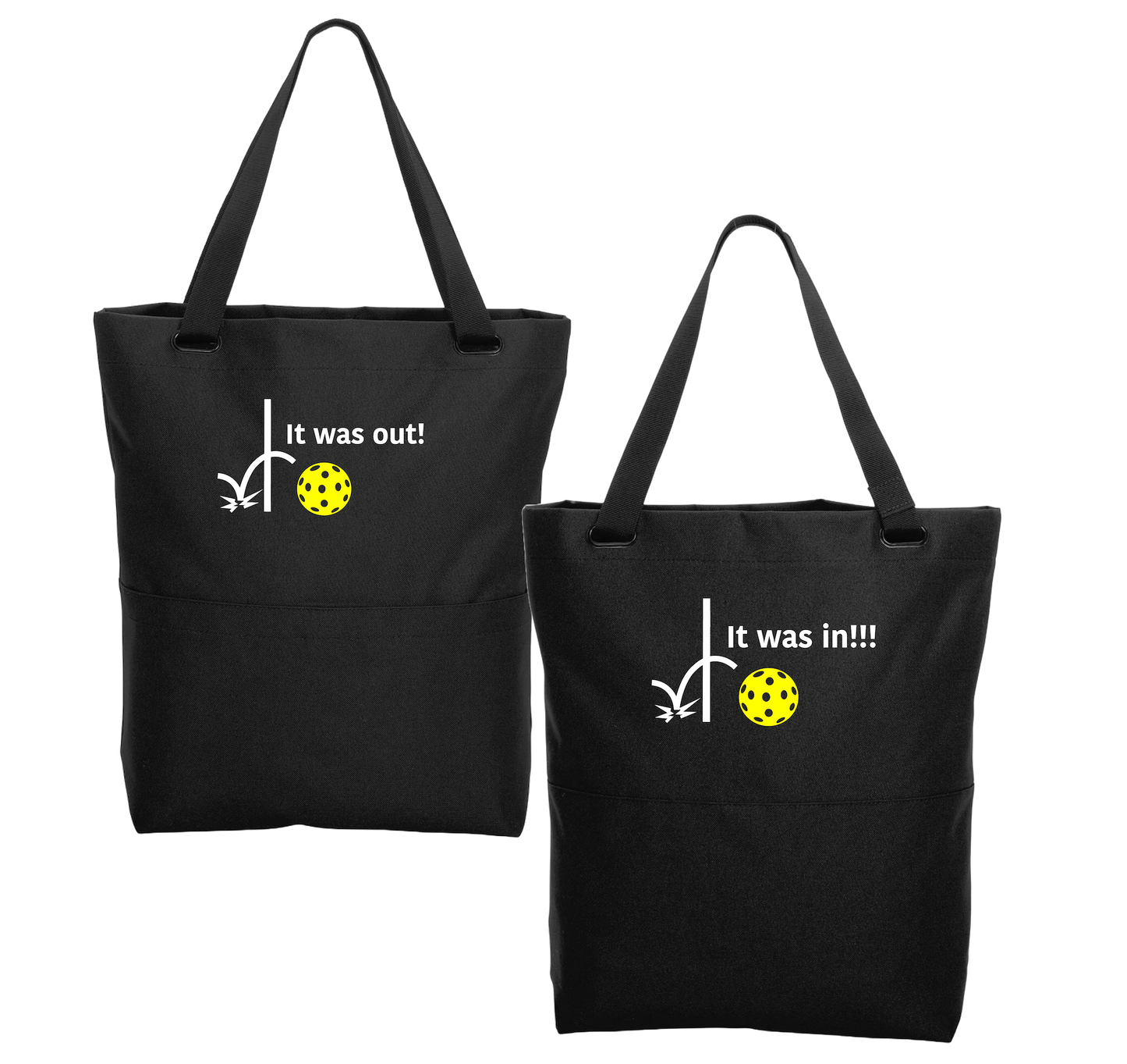 It was out! It was in!!! | Pickleball Sports Convertible Tote Bag | Medium Size Court Tote Bag