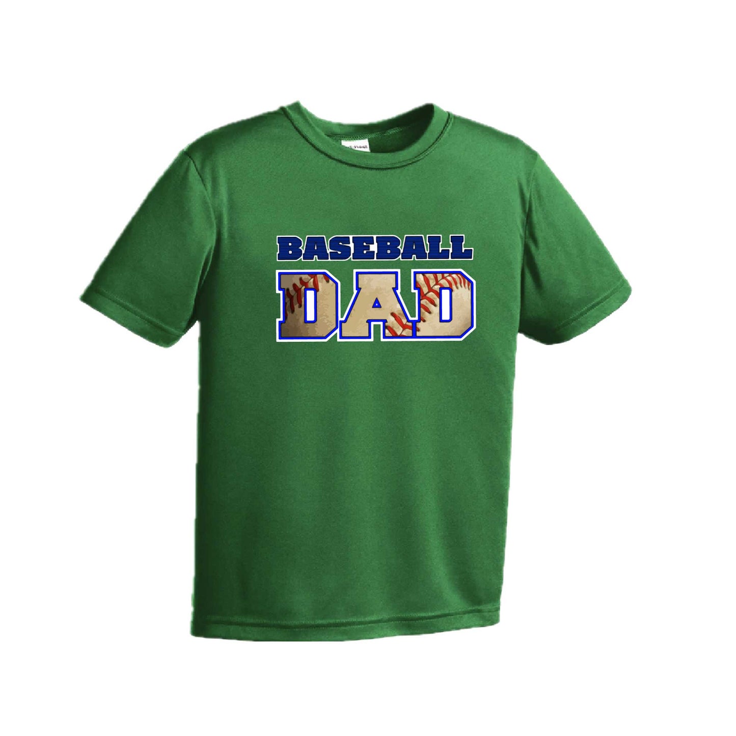 Baseball Dad | Youth Short Sleeve Baseball Performance T-Shirts | 100% Polyester