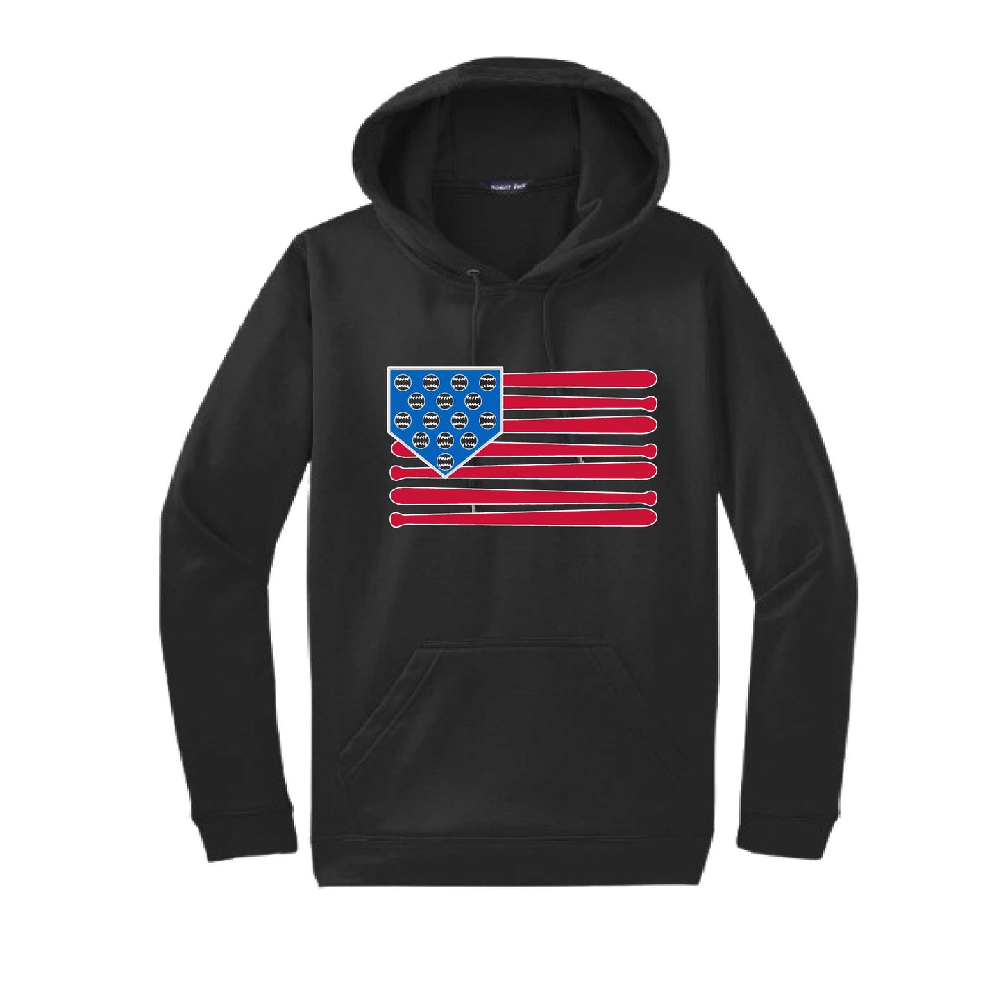 Baseball Flag | Unisex Hoodie Athletic Baseball Sweatshirt | 50% Cotton/50% Polyester