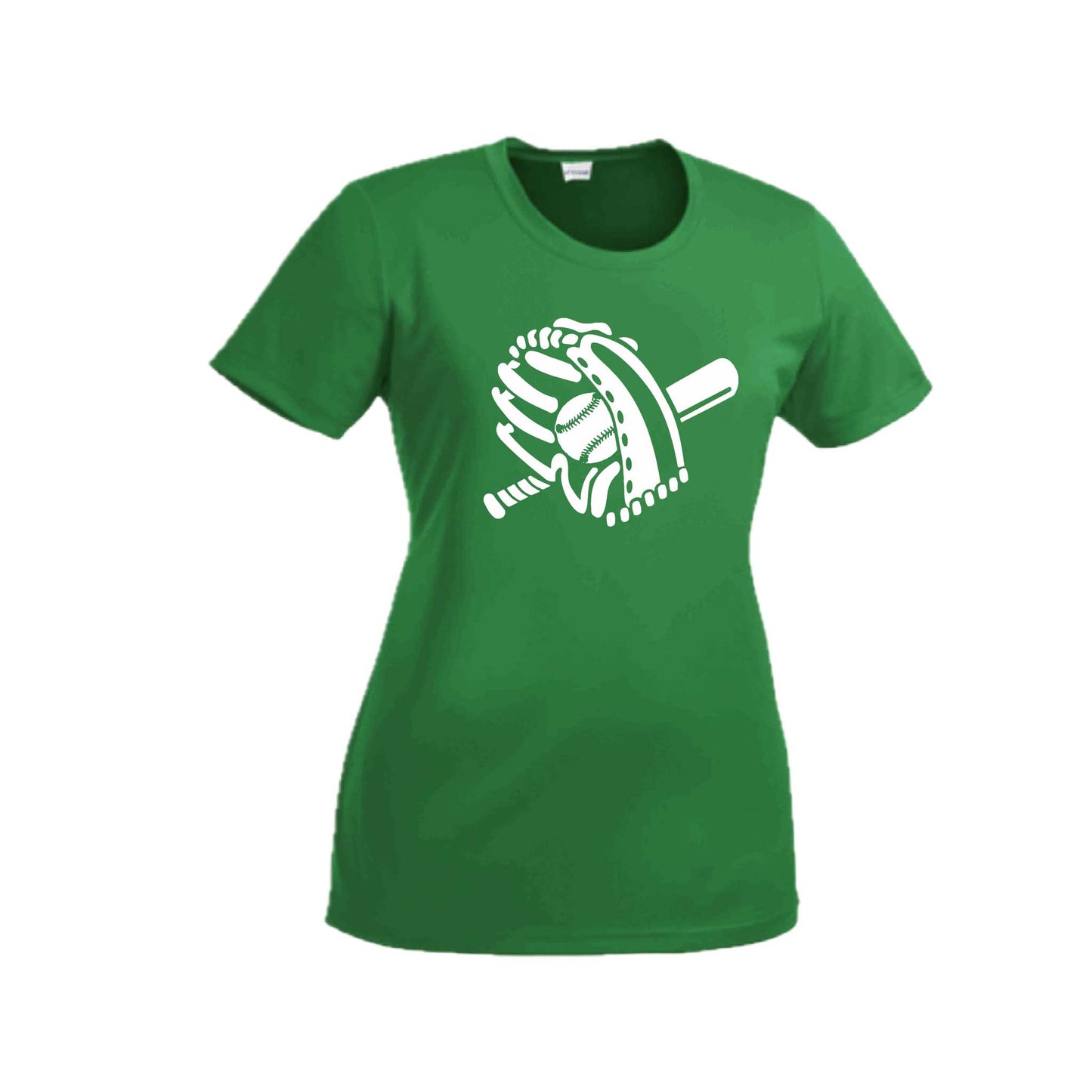 Baseball Mitt | Women’s Short Sleeve Crewneck Baseball T-Shirts | 100% Polyester