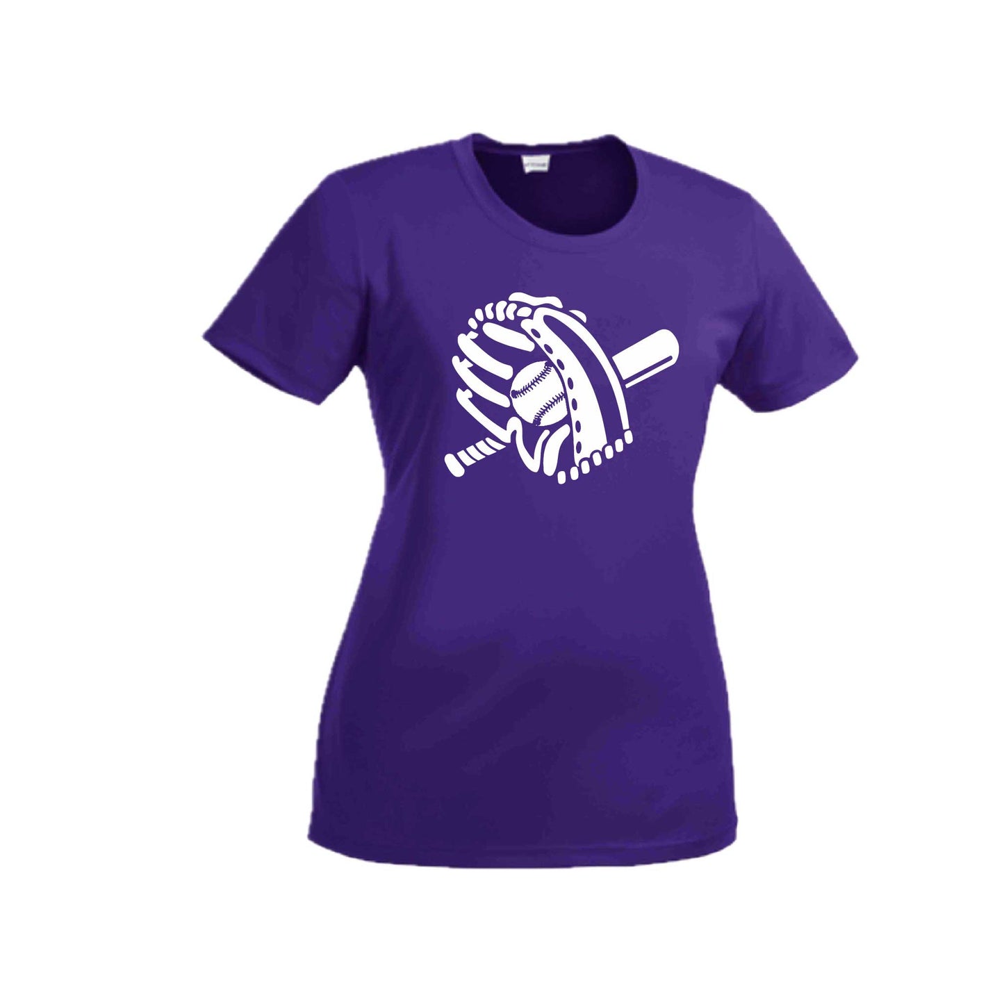 Baseball Mitt | Women’s Short Sleeve Crewneck Baseball T-Shirts | 100% Polyester