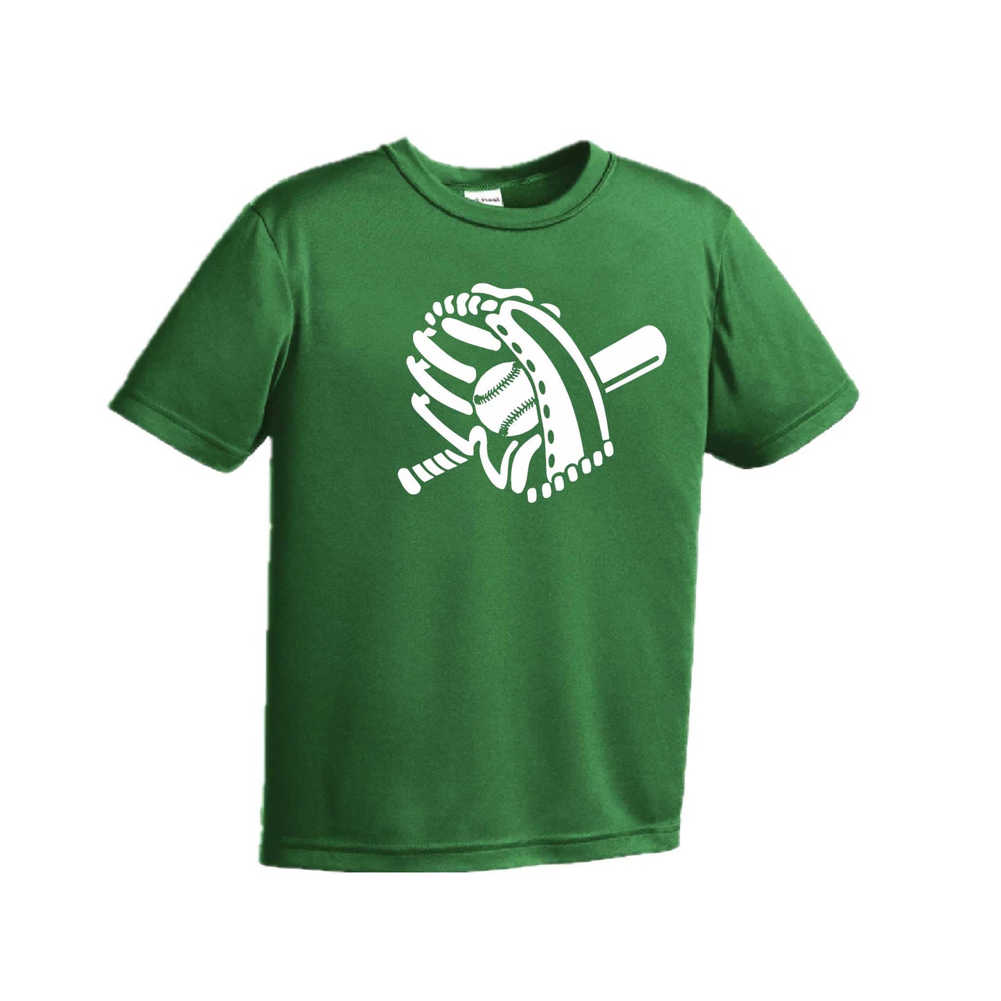 Baseball Mitt | Youth Short Sleeve Baseball Performance T-Shirts | 100% Polyester