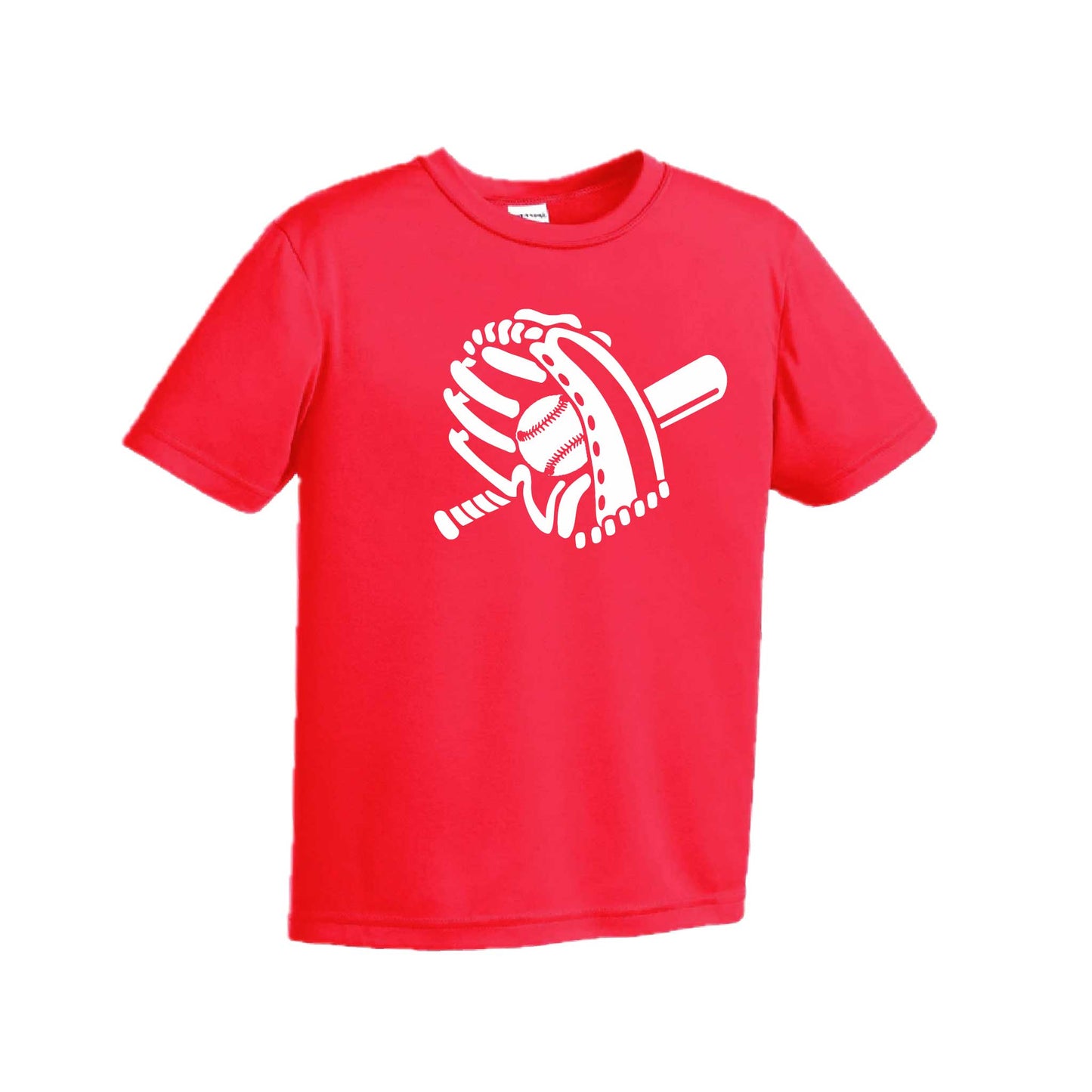 Baseball Mitt | Youth Short Sleeve Baseball Performance T-Shirts | 100% Polyester