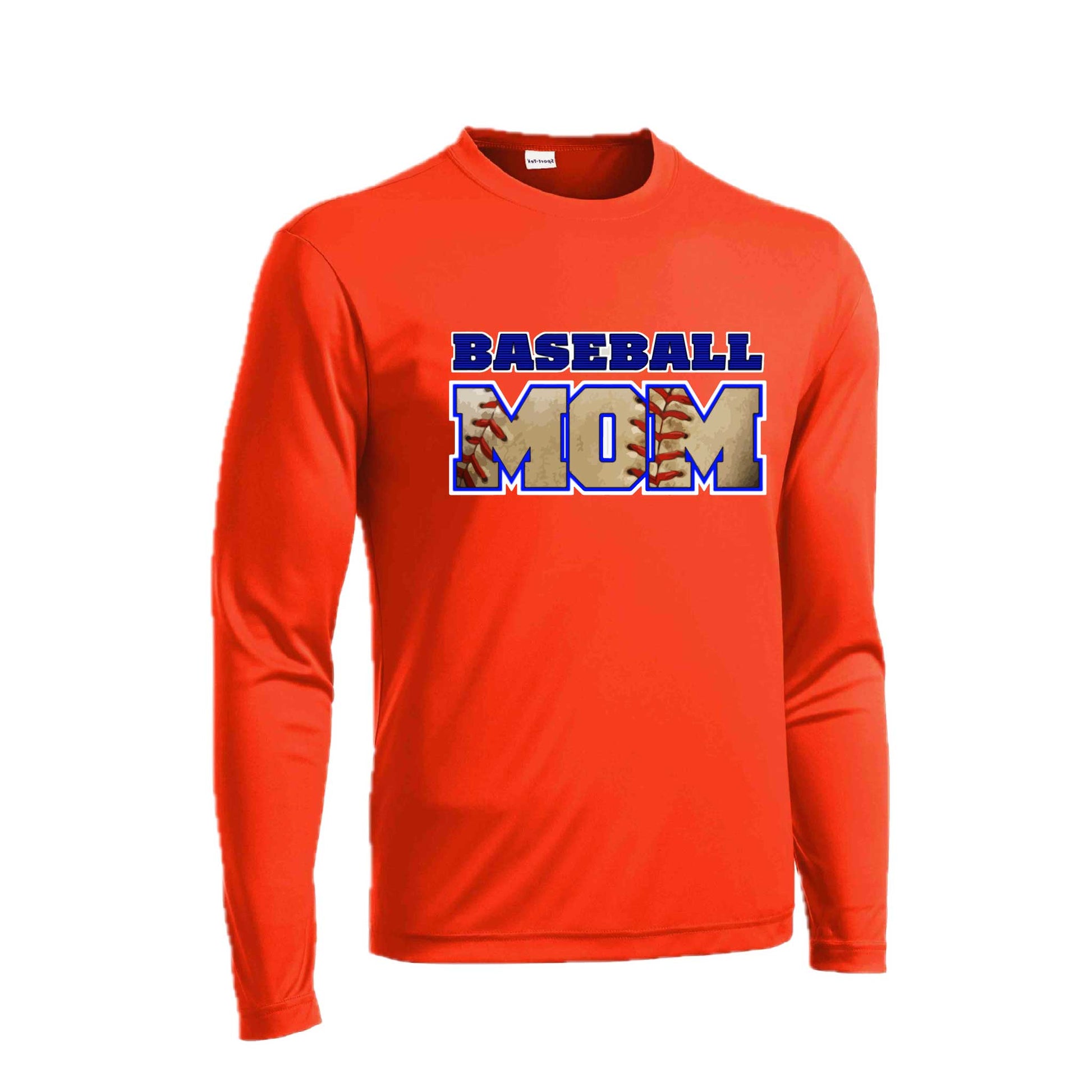 Baseball Mom | Men's Long Sleeve Athletic Baseball Performance T-Shirt | 100% Polyester