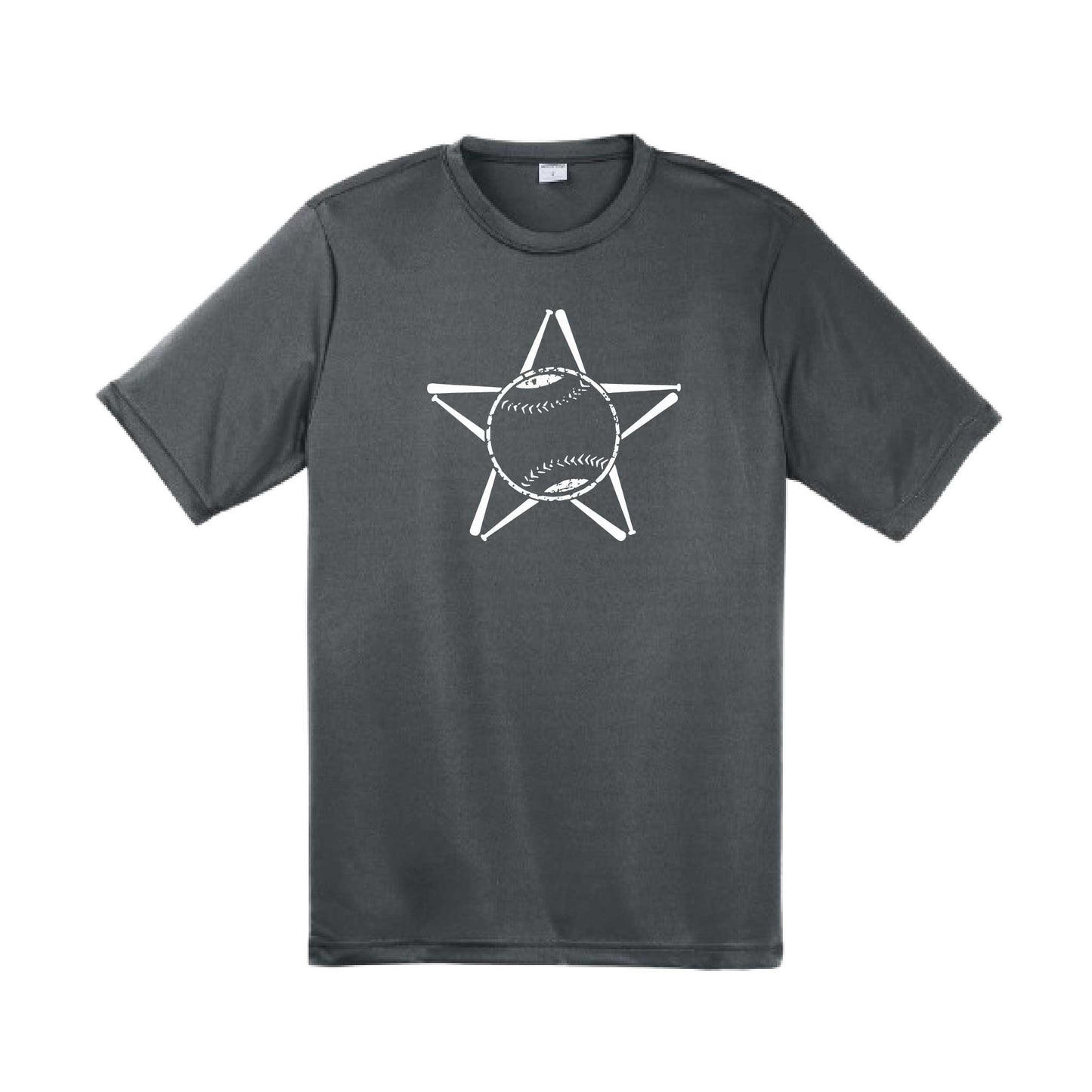 Baseball Star | Men's Short Sleeve Athletic Baseball Performance T-Shirt | 100% Polyester