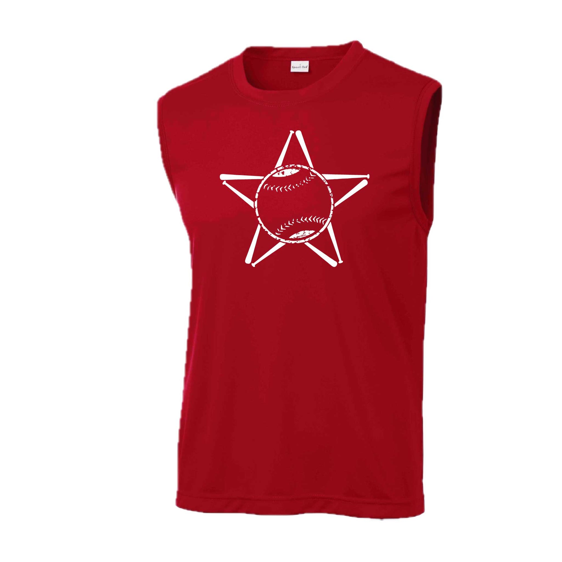 Baseball Star | Men's Sleeveless Athletic Baseball Performance T-Shirt | 100% Polyester