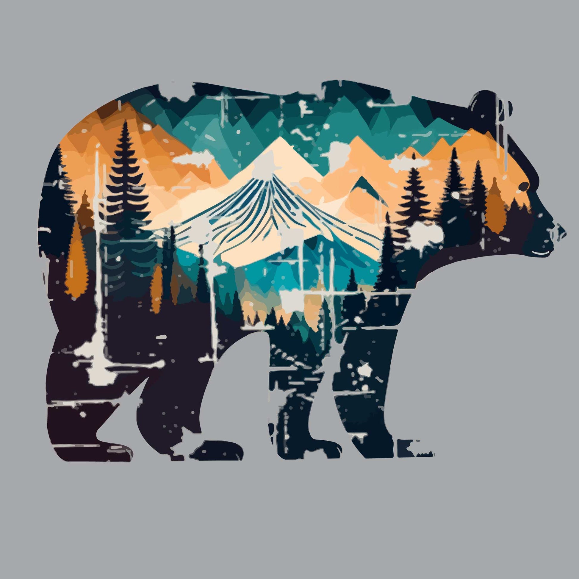 Bear Mountain | Men's Short Sleeve Camping T-Shirt | 100% Polyester
