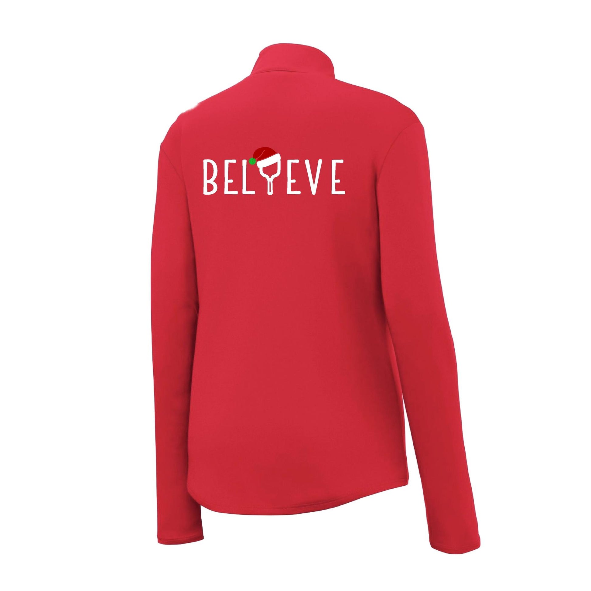 Believe | Women's 1/4 Zip Pickleball Performance Pullover Shirt | 100% Polyester