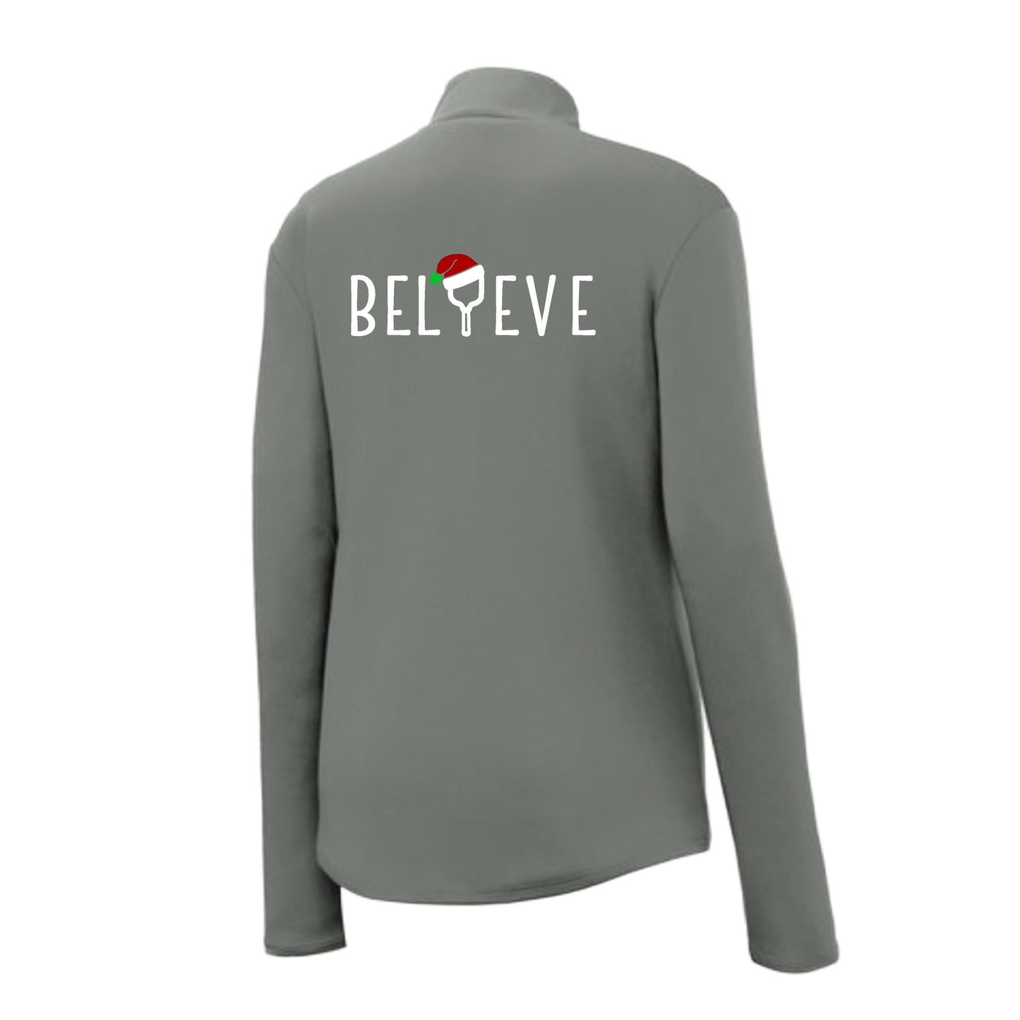 Believe | Women's 1/4 Zip Pickleball Performance Pullover Shirt | 100% Polyester