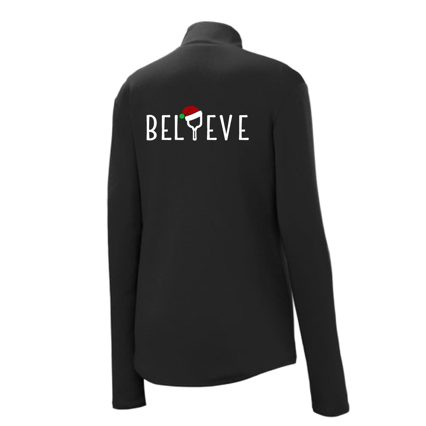 Believe | Women's 1/4 Zip Pickleball Performance Pullover Shirt | 100% Polyester
