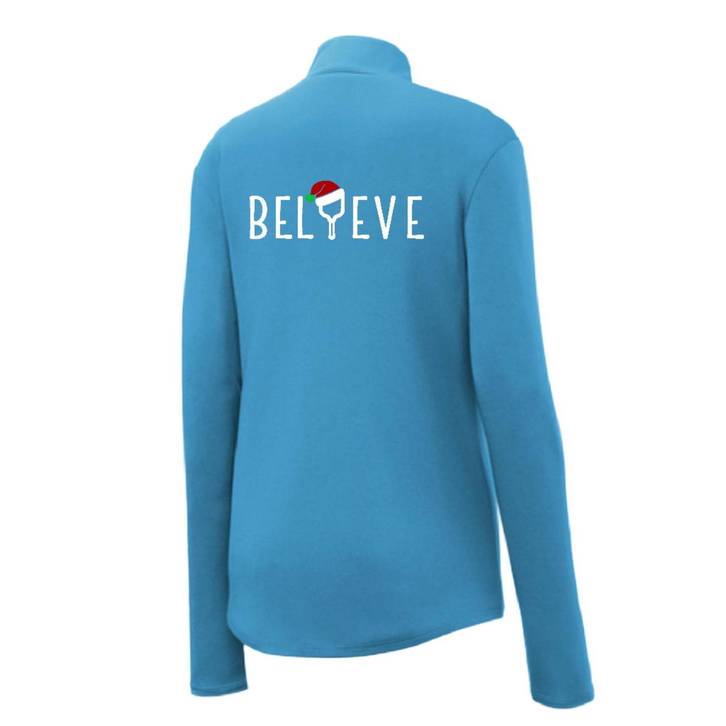 Believe | Women's 1/4 Zip Pickleball Performance Pullover Shirt | 100% Polyester