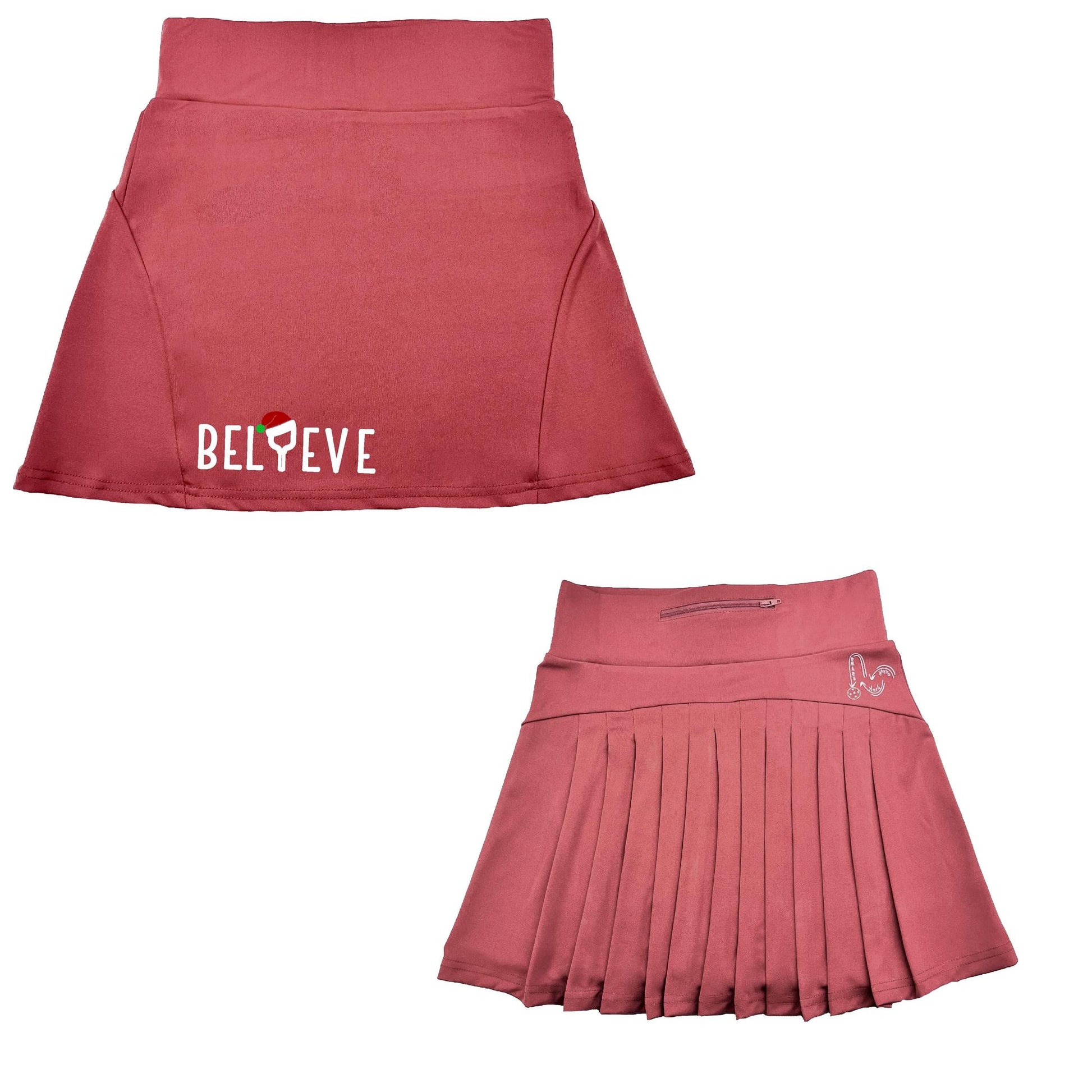 Women’s Christmas Pickleball Skort – Festive Holiday Skirt & Shorts for Pickleball Players with Back Pleats