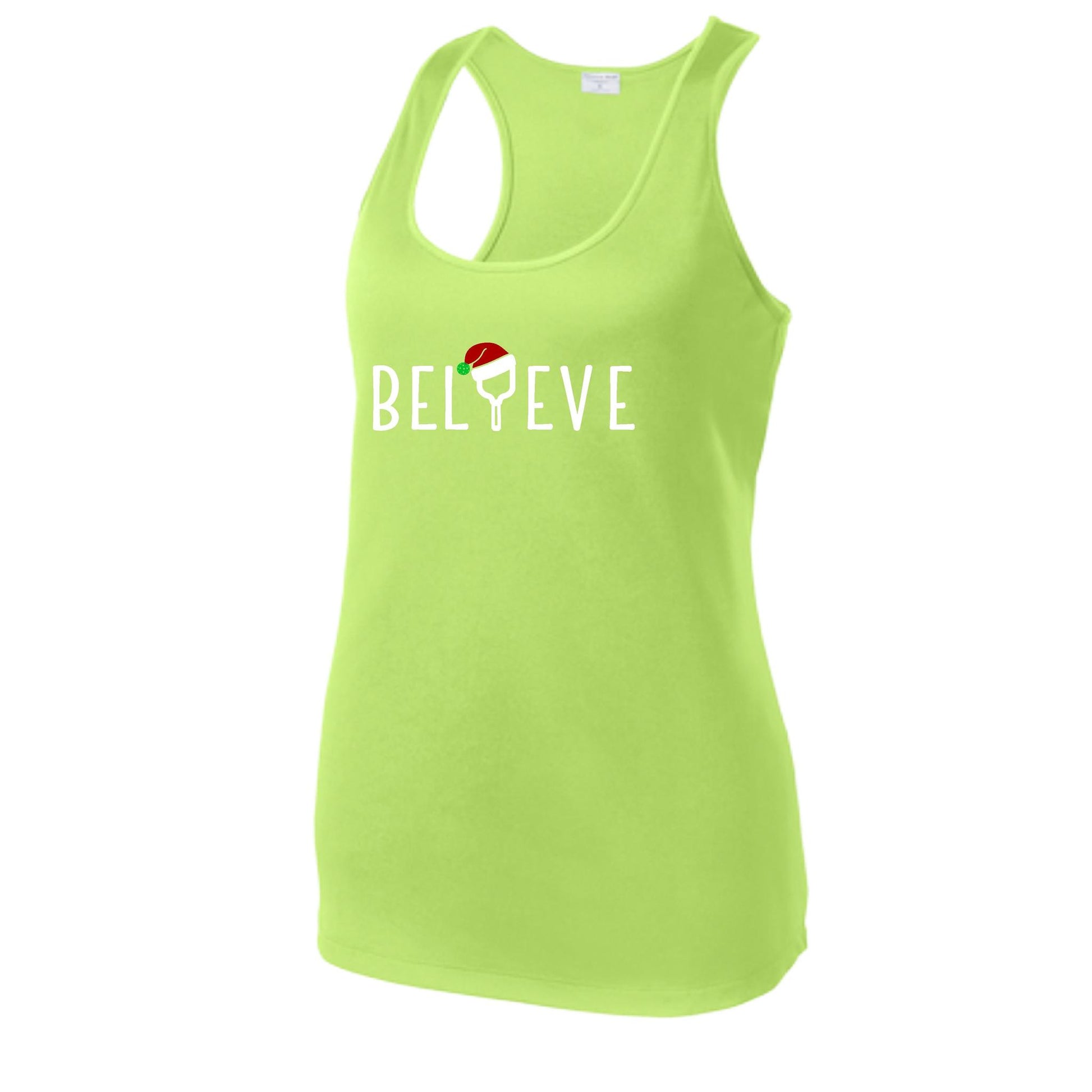 Believe | Women's Racerback Pickleball Performance Tank | 100% Polyester