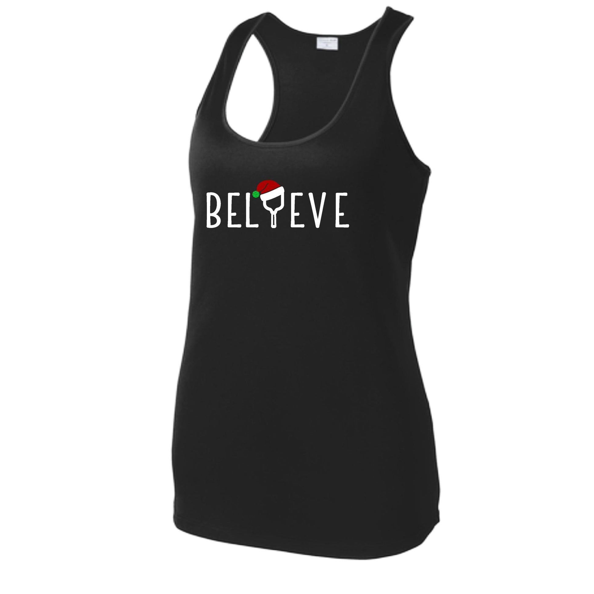 Believe | Women's Racerback Pickleball Performance Tank | 100% Polyester