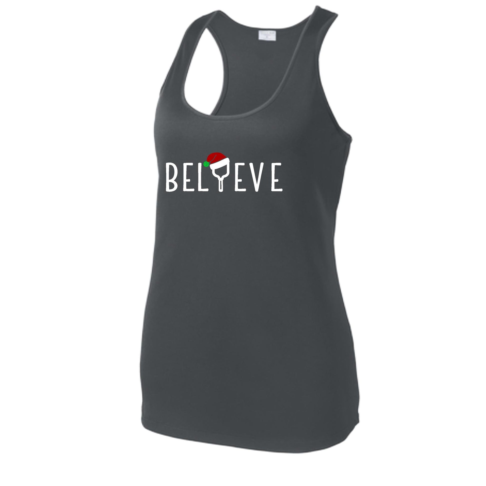 Believe | Women's Racerback Pickleball Performance Tank | 100% Polyester