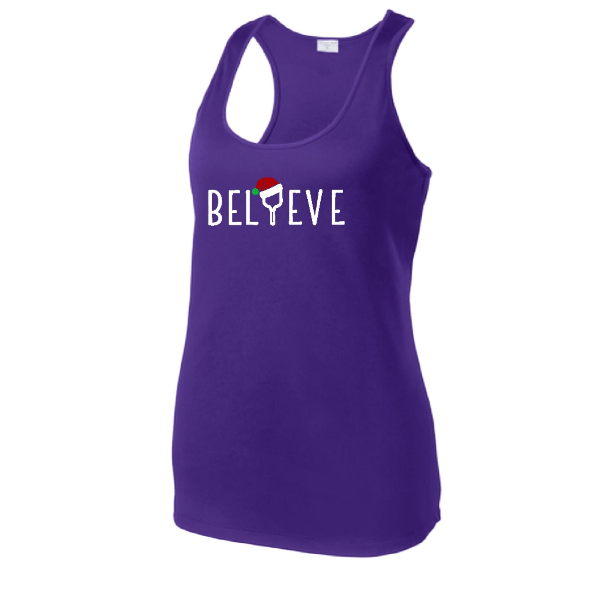 Believe | Women's Racerback Pickleball Performance Tank | 100% Polyester