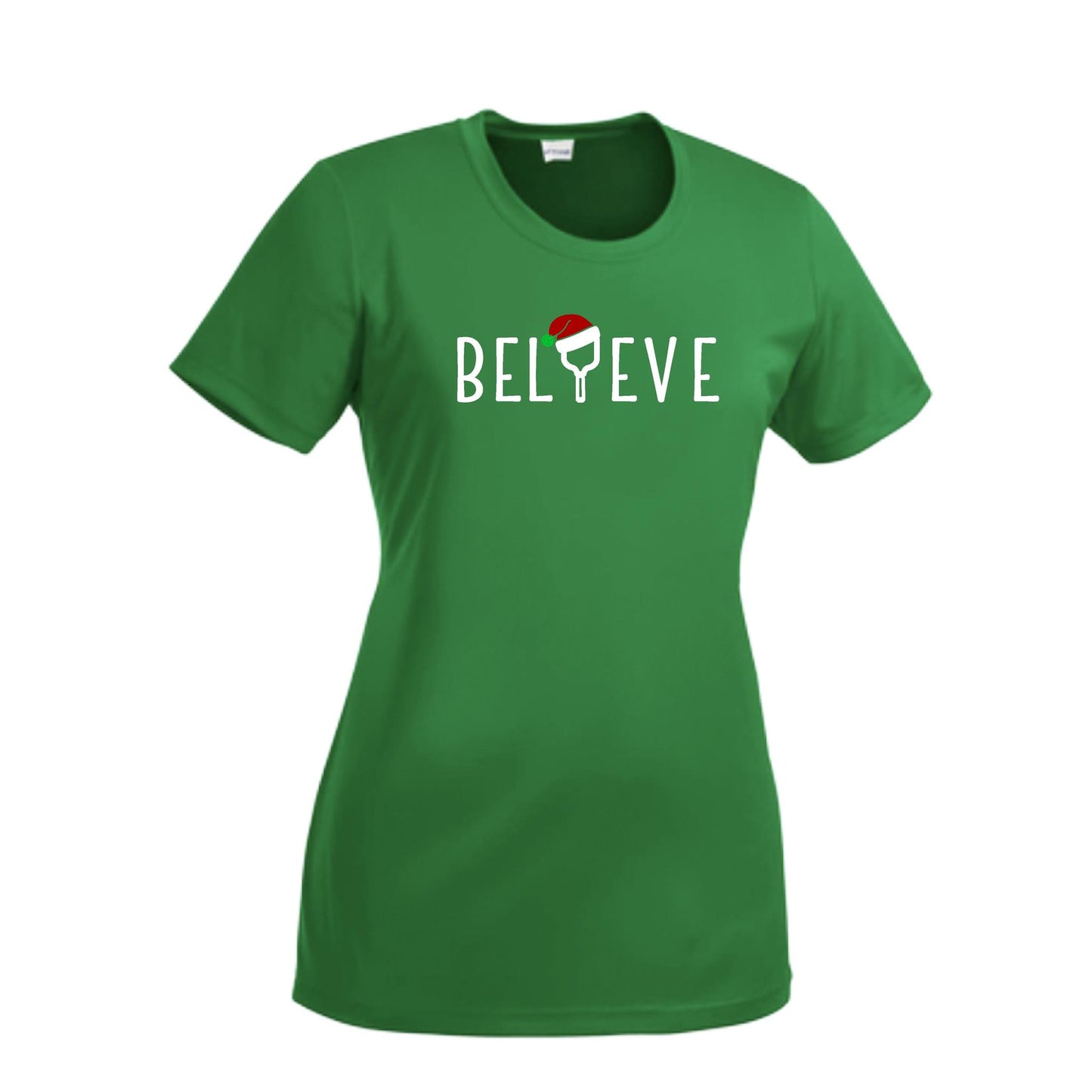 Believe | Women’s Short Sleeve Crewneck Pickleball Performance T-Shirts | 100% Polyester