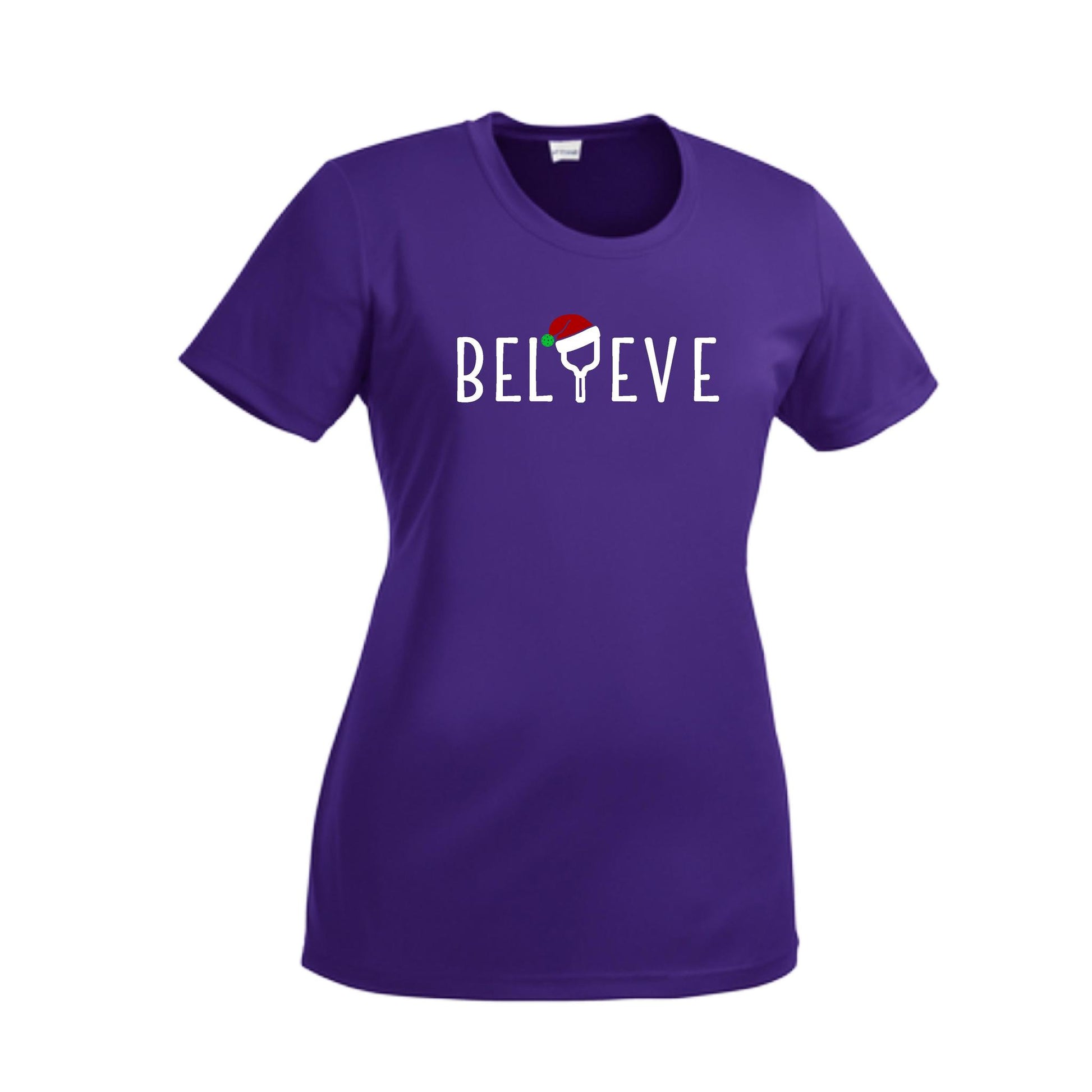 Believe | Women’s Short Sleeve Crewneck Pickleball Performance T-Shirts | 100% Polyester