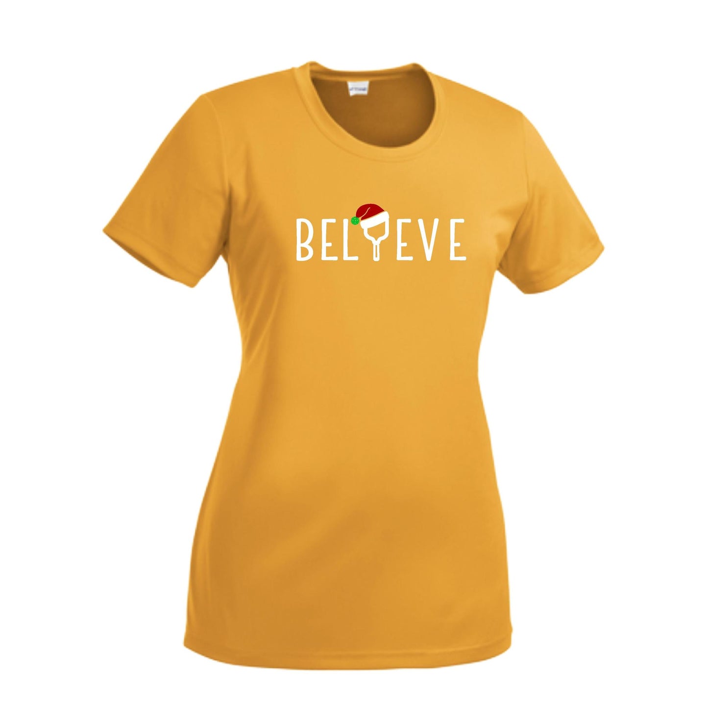 Believe | Women’s Short Sleeve Crewneck Pickleball Performance T-Shirts | 100% Polyester