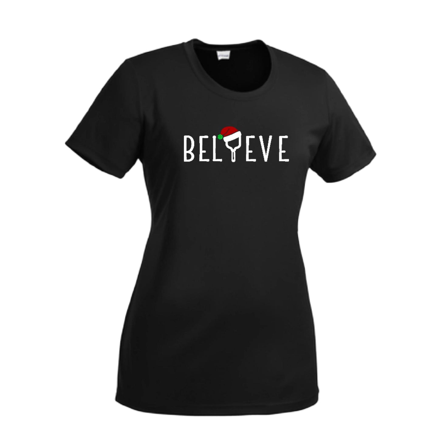 Believe | Women’s Short Sleeve Crewneck Pickleball Performance T-Shirts | 100% Polyester