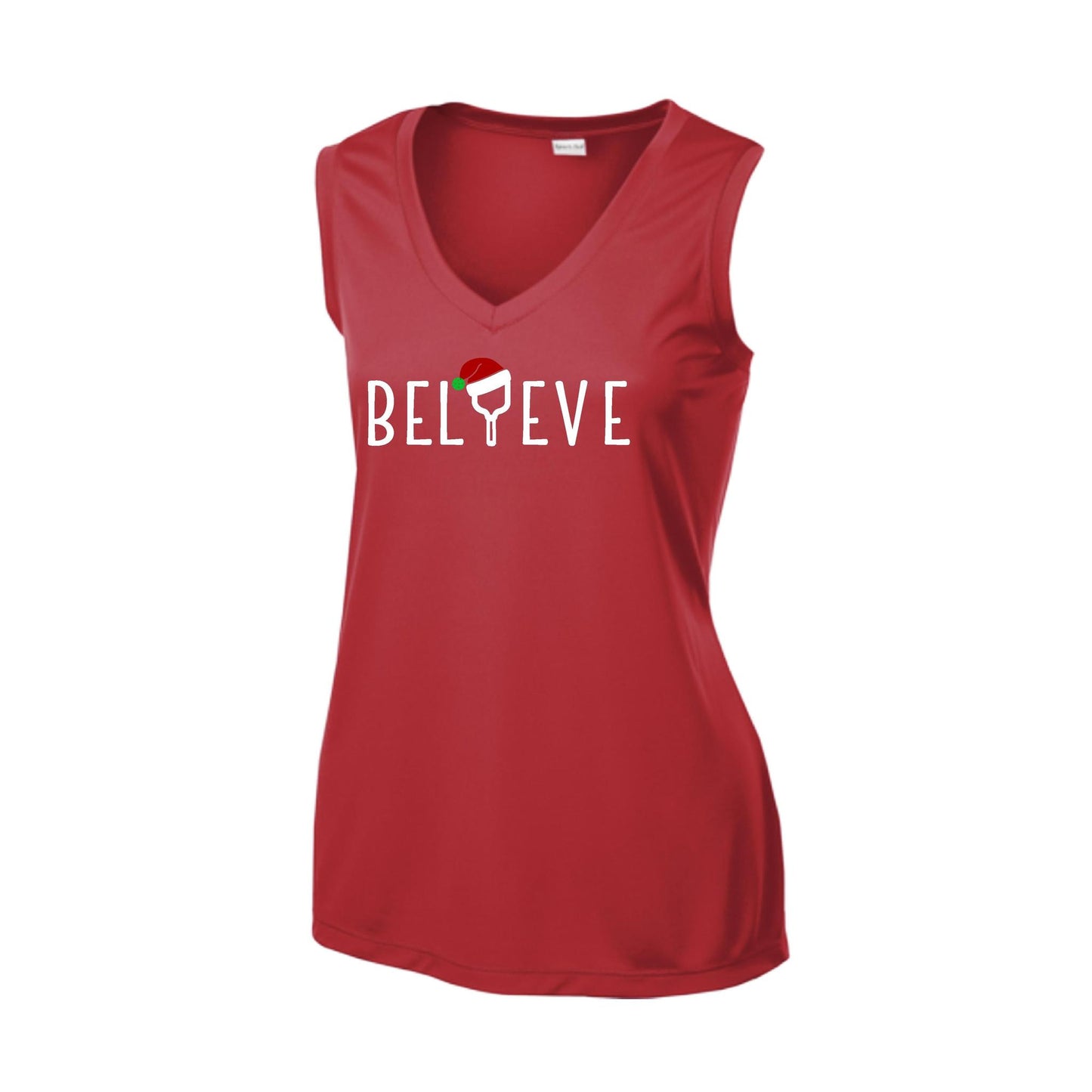 Believe | Women’s Sleeveless Athletic Performance T-Shirt | 100% Polyester