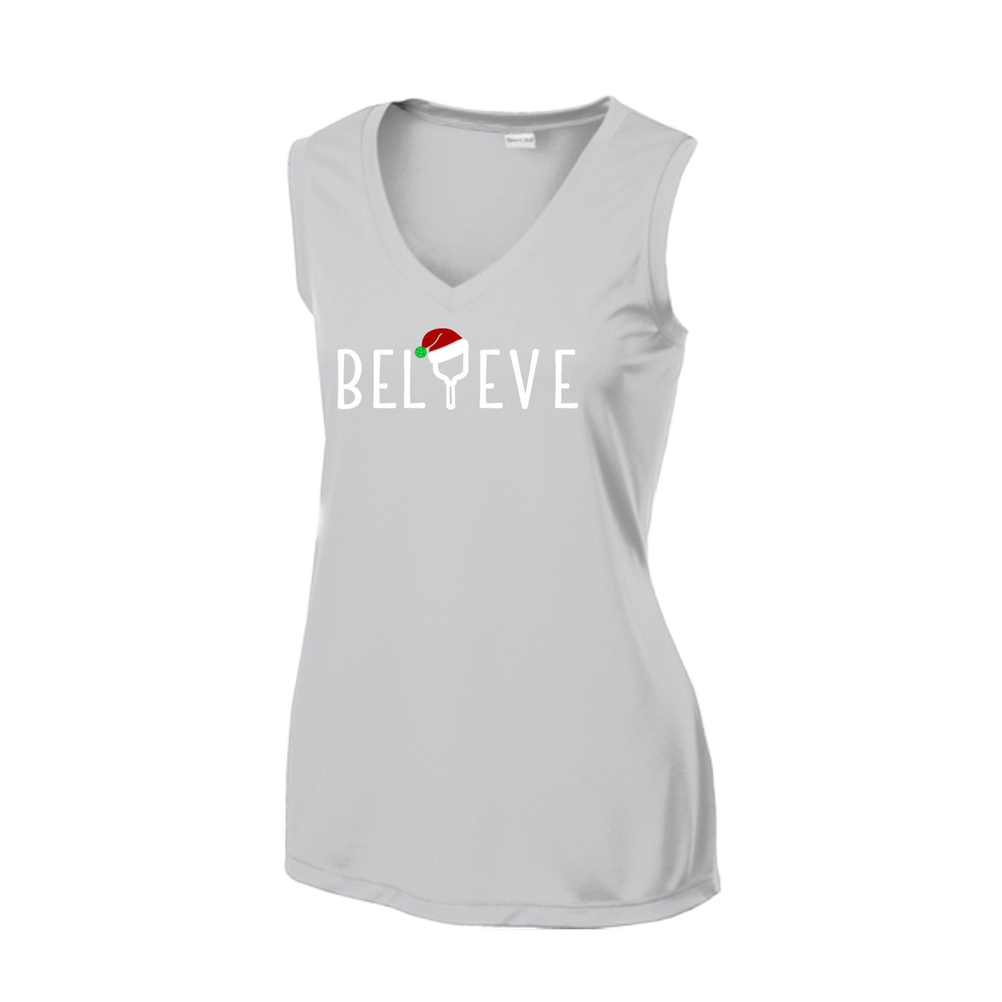 Believe | Women’s Sleeveless Athletic Performance T-Shirt | 100% Polyester